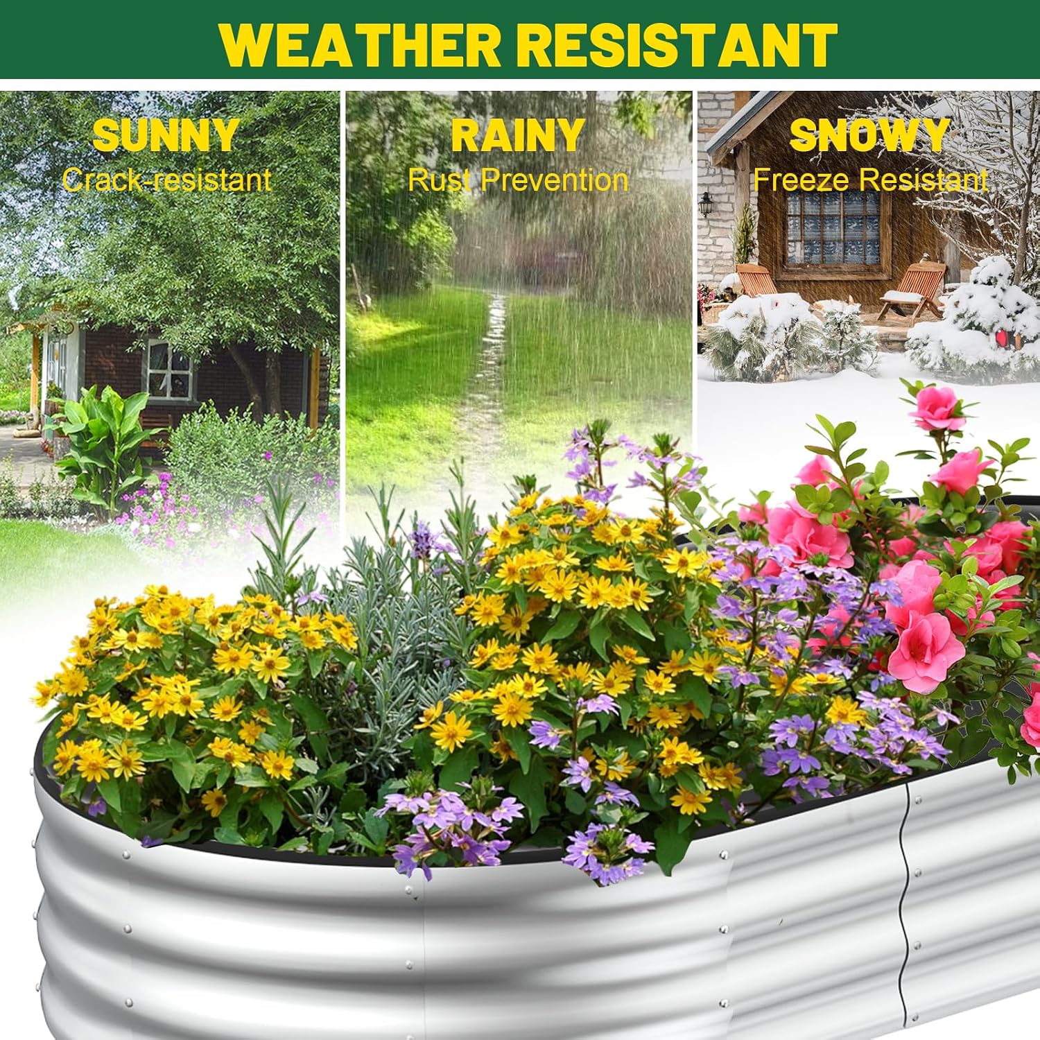 Detalle de Ergohortus TPA0503 Raised Garden Bed Set, 2-Piece Galvanized Steel