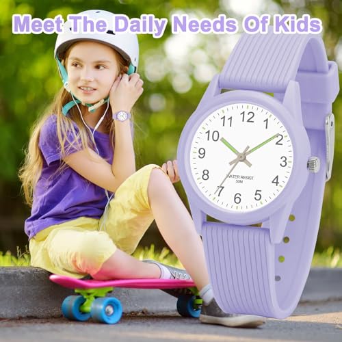 Thumbnail 5 de SOCICO Kids Analog Watch for Boys & Girls (Purple) – 50M Water Resistant, Easy Read Dial, Ages 3–12