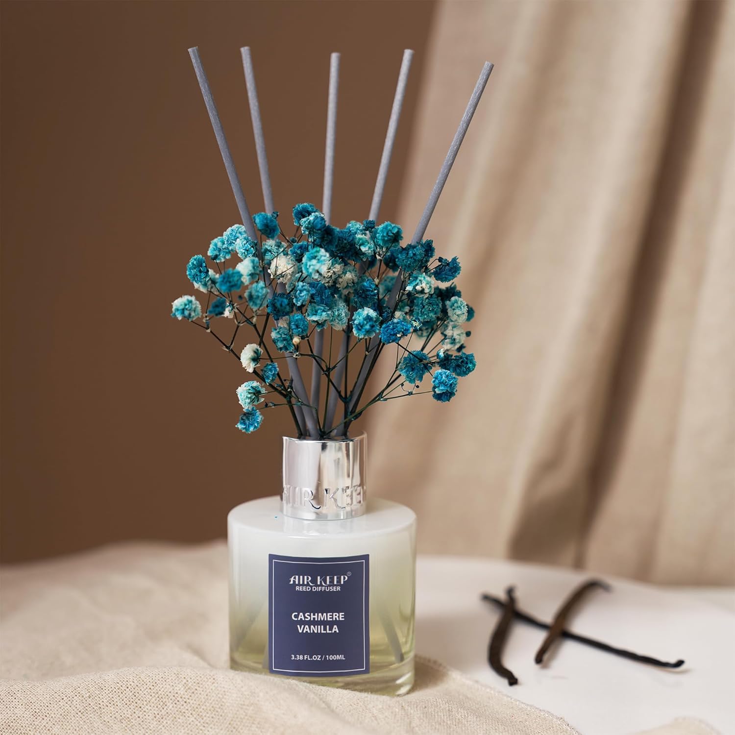 Thumbnail 1 de Airkeep Reed Diffuser Set, 3.38 fl oz (100 ml) – Cashmere Vanilla with 8 Reed Sticks