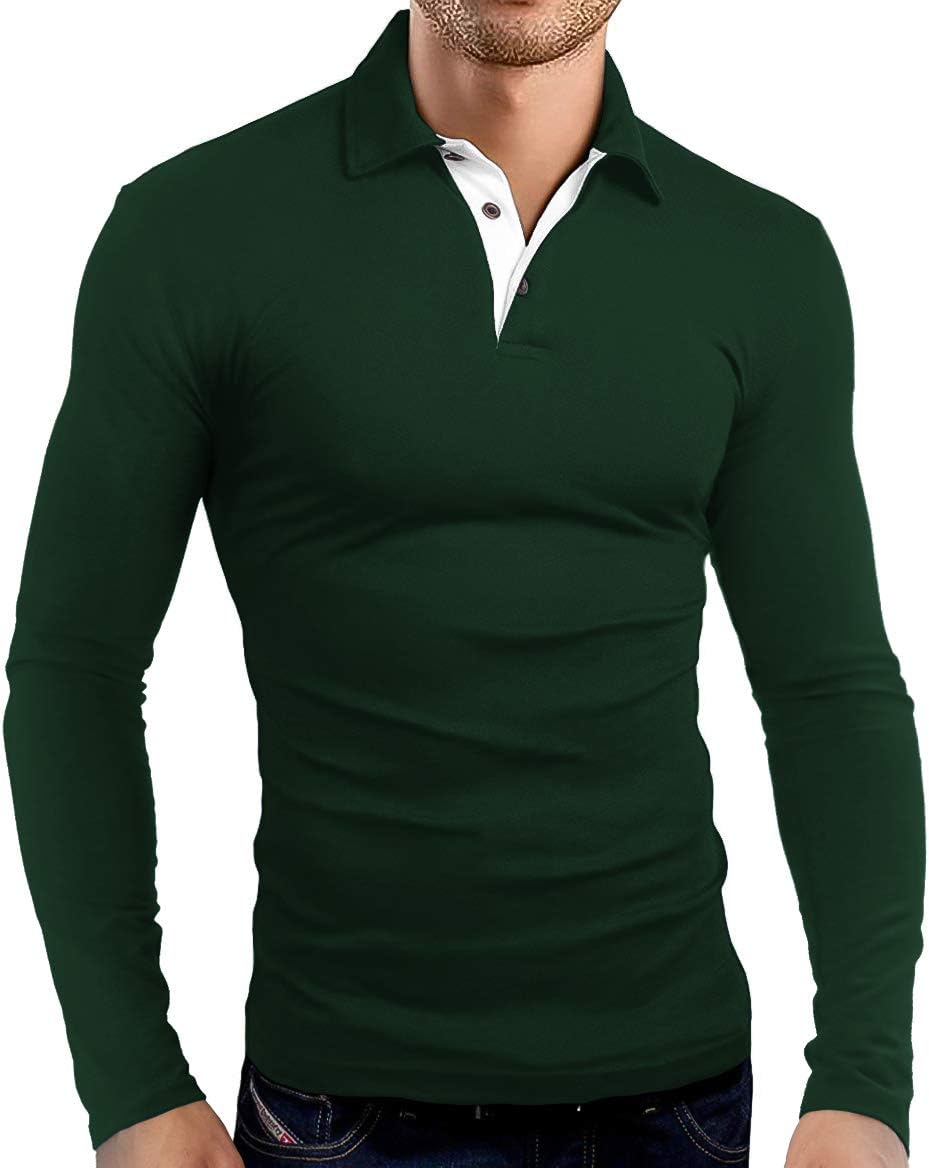 Detalle 2 de KUYIGO Polo Homme à Manches Longues ou Courtes – T-shirt basique sport polyvalent