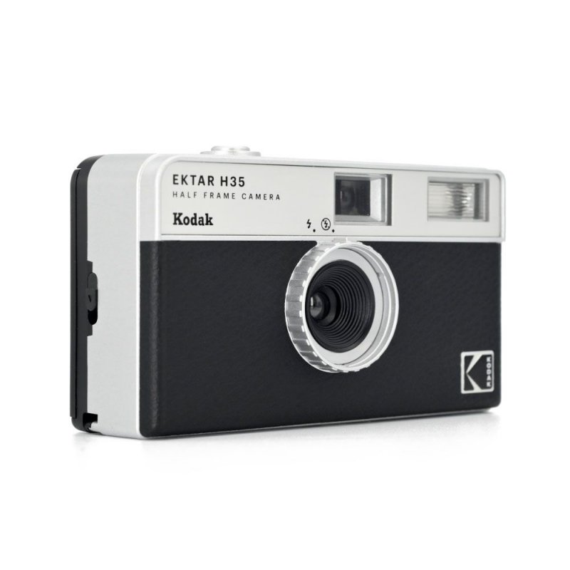 Detalle 2 de Kodak Ektar H35: Cámara analógica 35mm en negro, lista para contar historias a dos fotogramas