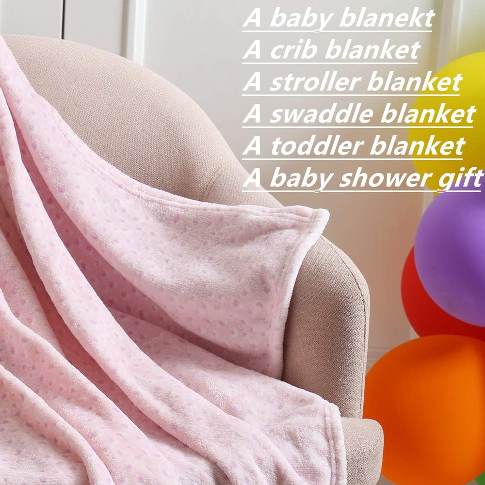 Detalle de CREVENT Soft Baby Blanket for Newborn – 75cm x 100cm Pink Cat
