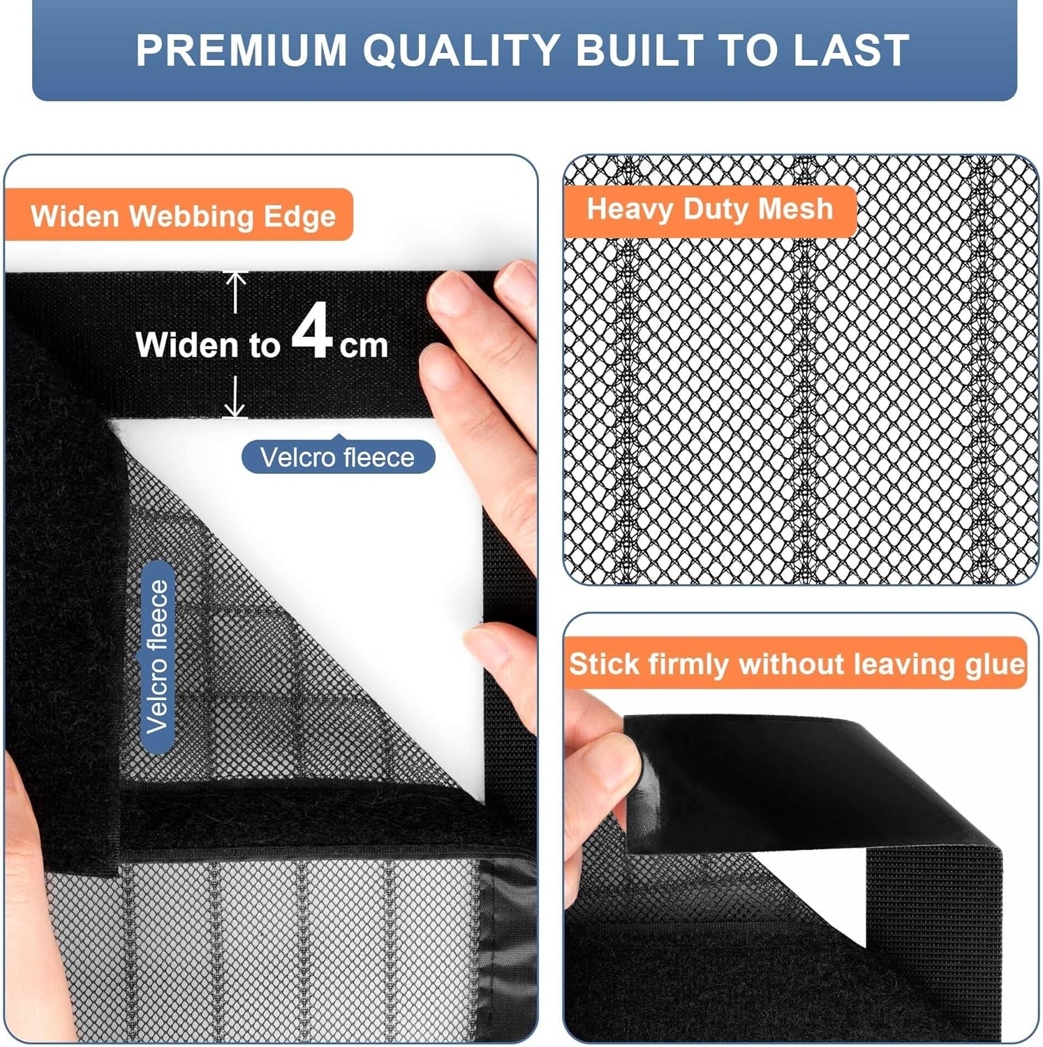 Thumbnail 5 de HOWIN Zanzariera Magnetica per Porta Finestra 130x220 cm (Nero) con chiusura automatica