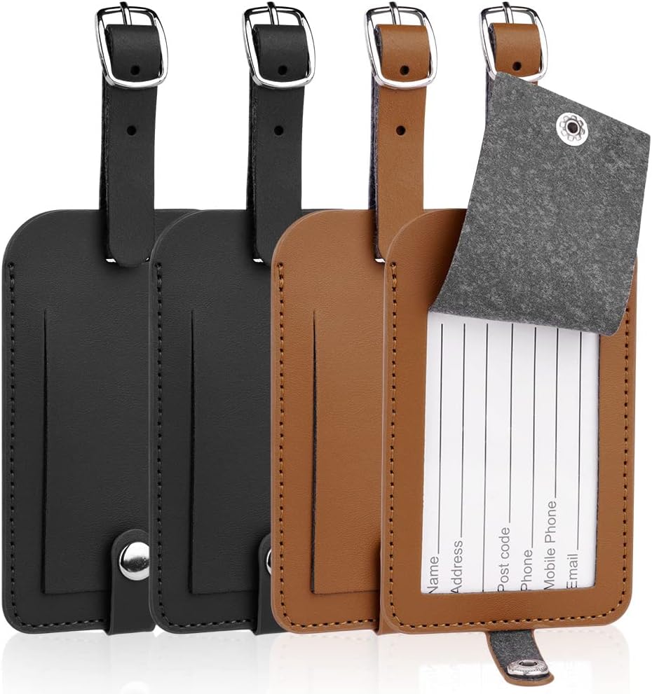 Detalle de Flintronic Étiquettes de bagage (4 pièces) pour valise et sac à main, prévention des pertes