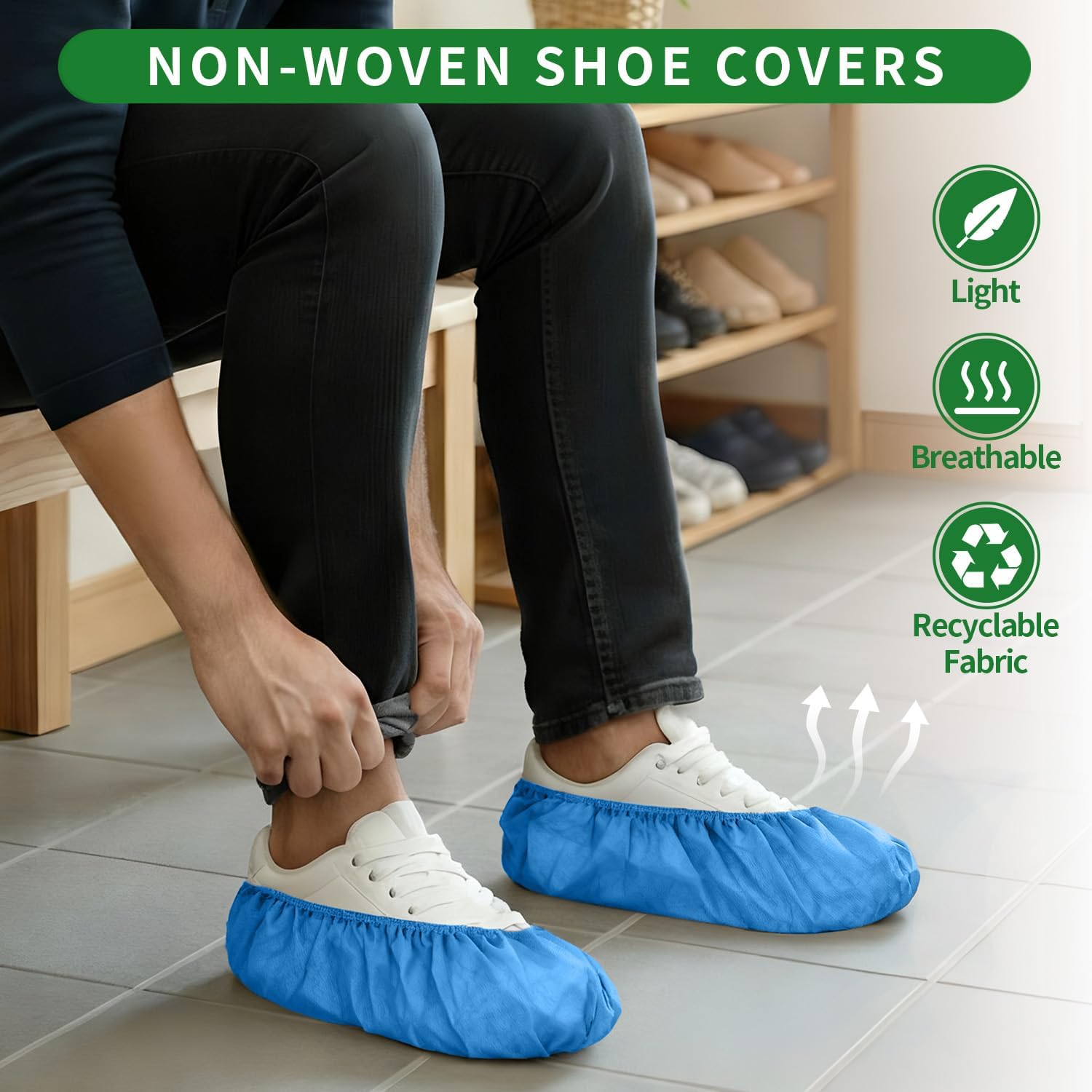 Thumbnail 4 de PUPILLEMON Non-Woven Disposable Shoe Covers (50/100/200 Pack) for Indoors, Breathable Anti-Slip