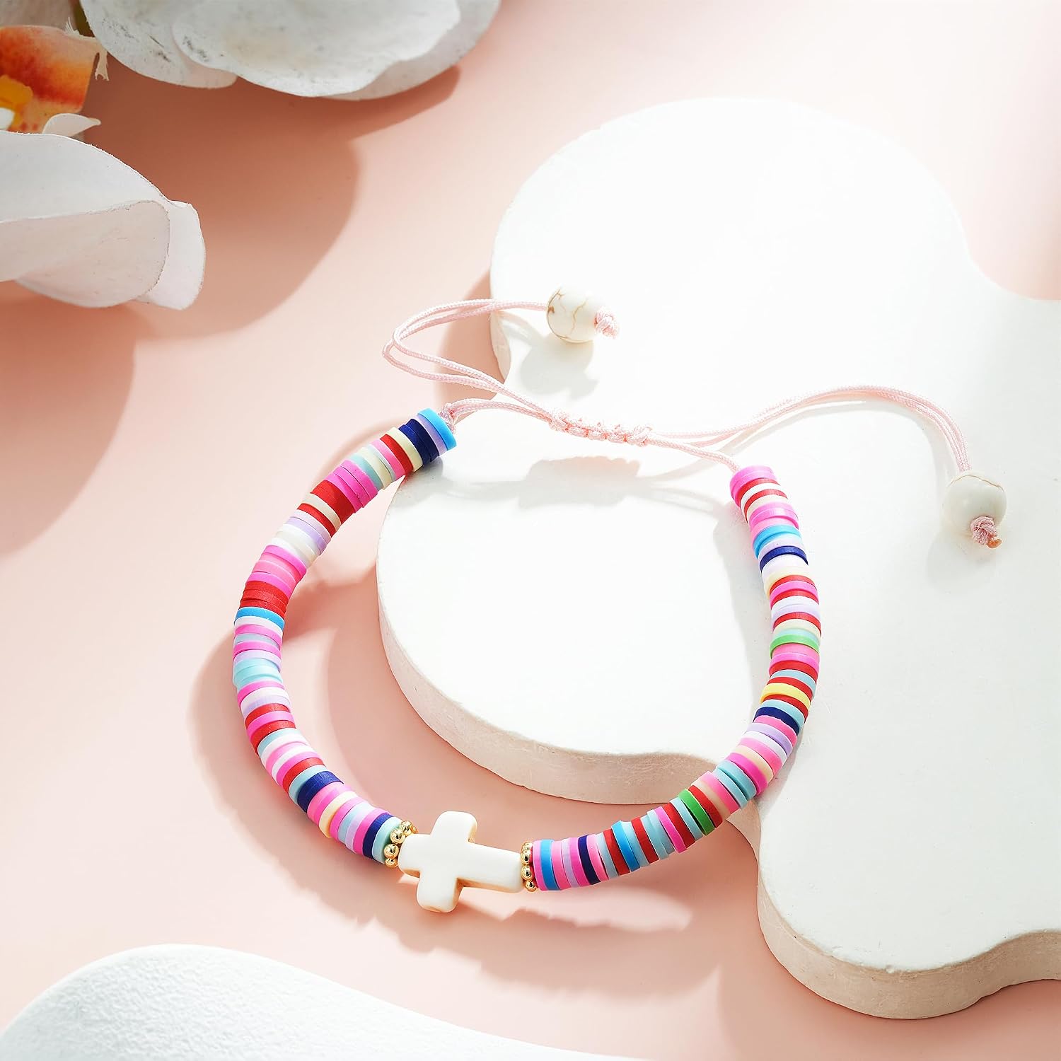 Thumbnail 3 de Fezodo Kreuz-Armband zur Kommunion, Taufe & Konfirmation für Mädchen – mit verstellbarem Baumwollseil