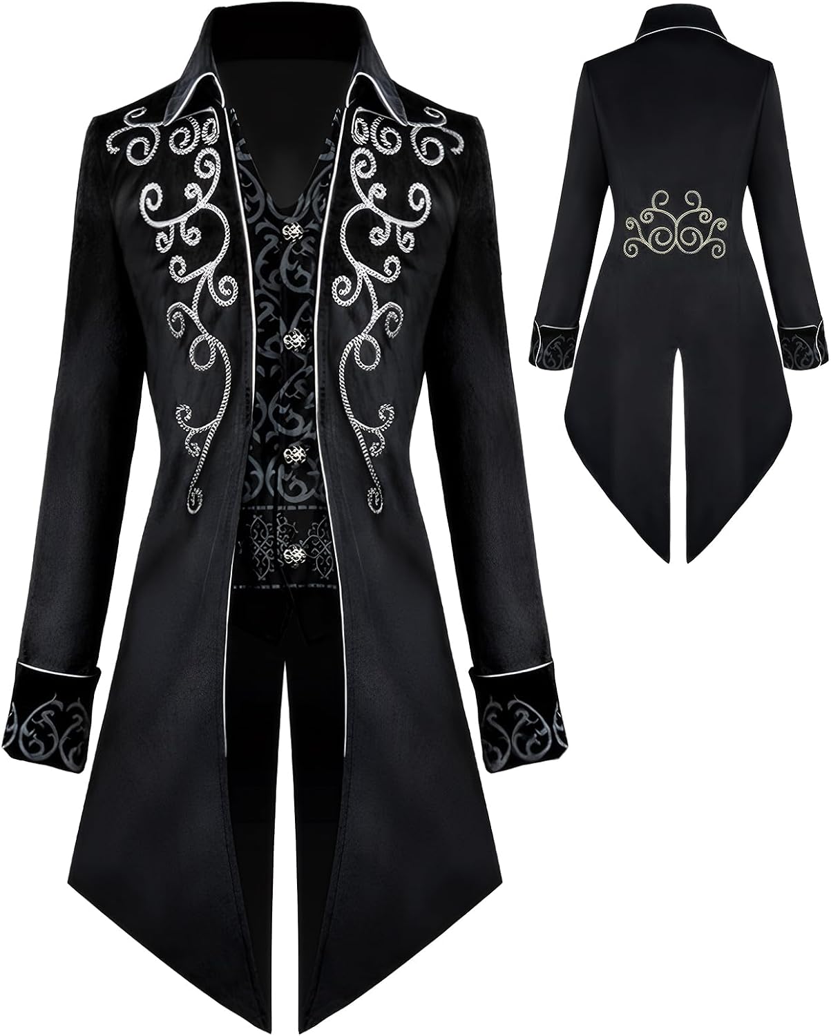 Detalle de YQVGFBY Herren Steampunk Frack Jacke 🎭