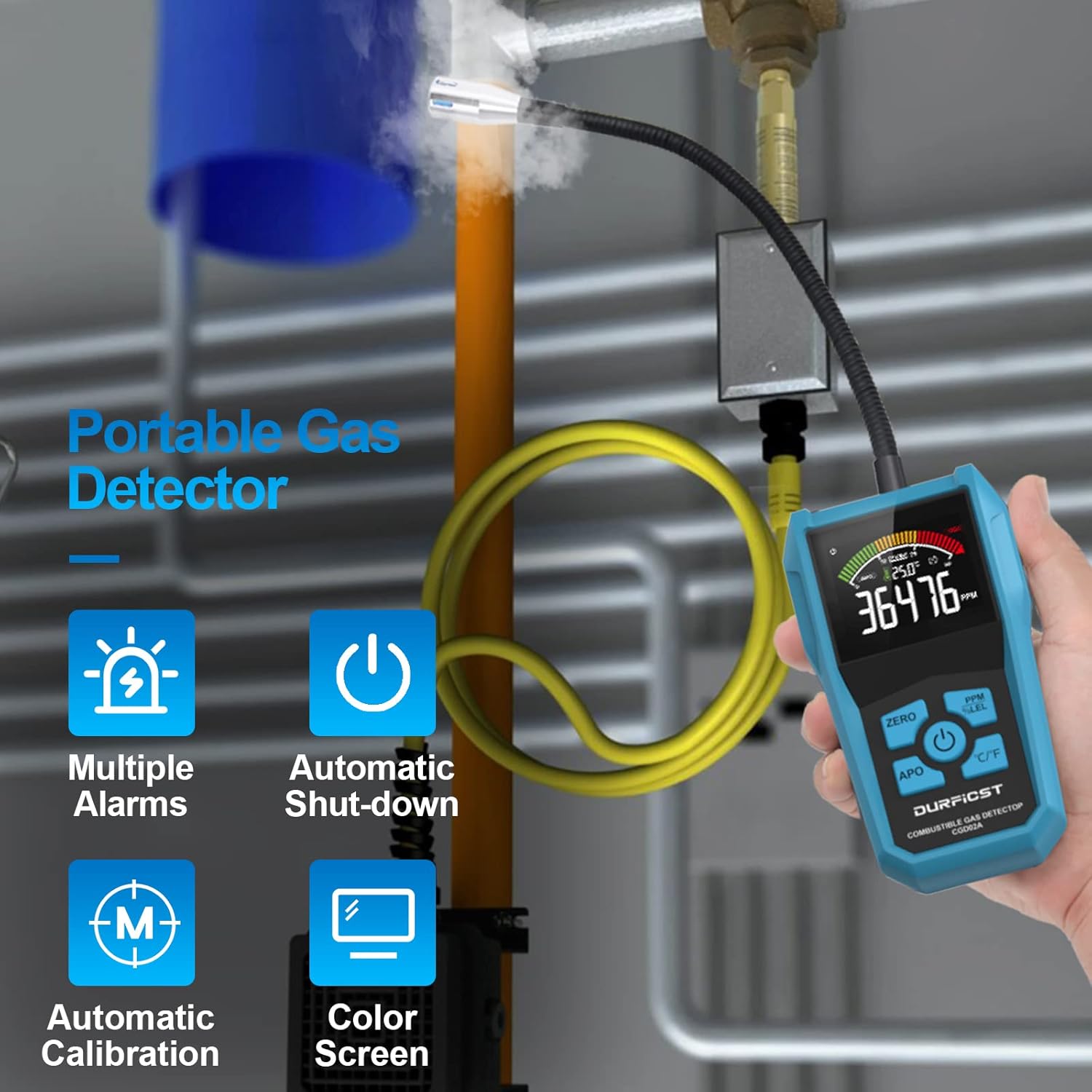 Thumbnail 1 de Rilevatore Gas DURFICST portatile per metano e altri gas combustibili con allarme sonoro