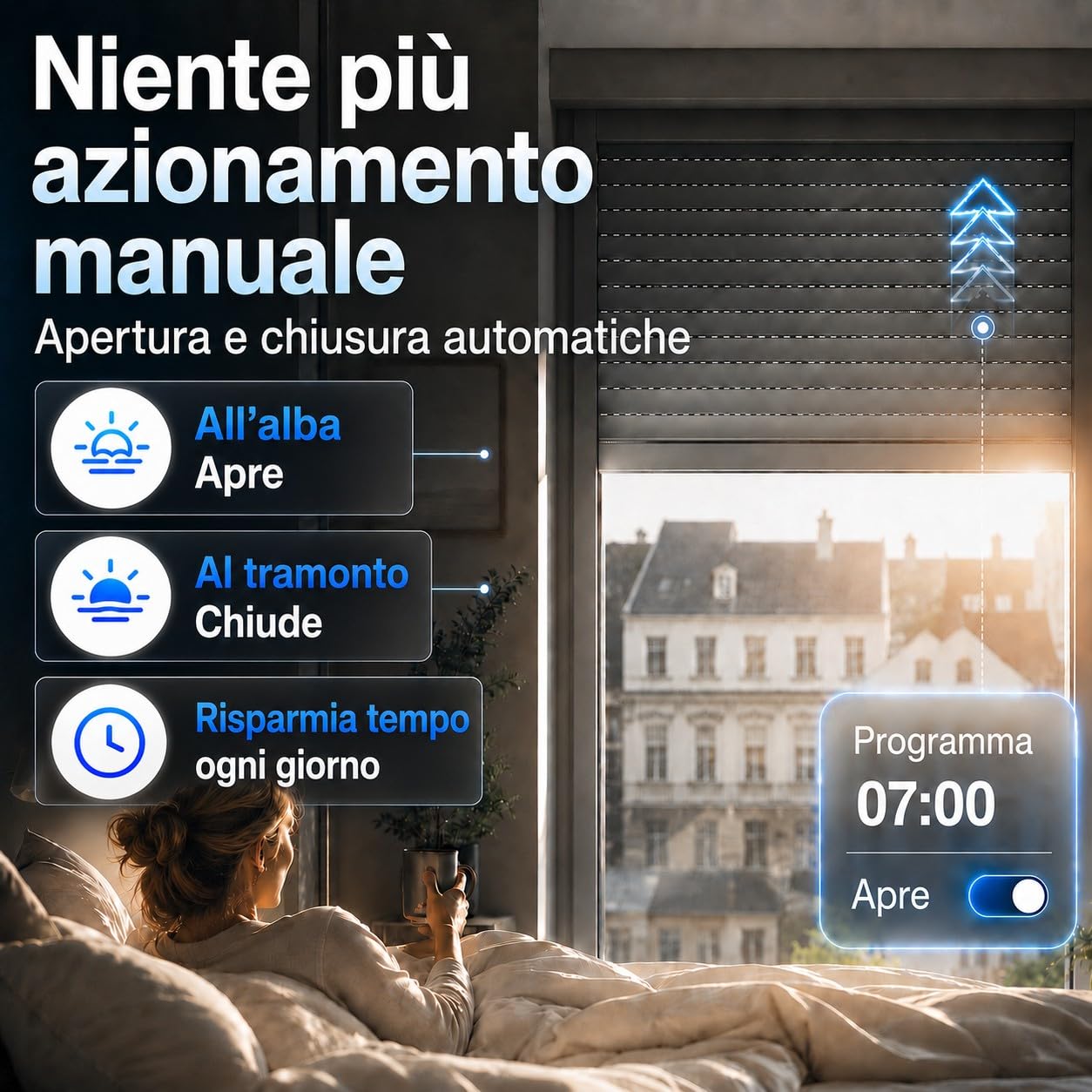 Detalle de LoraTap Interruttore WiFi per tapparelle 2 pezzi con Smart Life, Alexa e Google Home (300W)