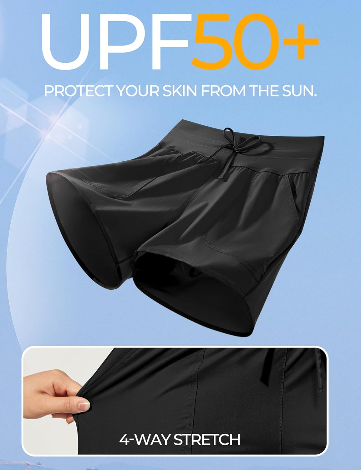 Thumbnail 2 de IUGA Womens 5" Swim Board Shorts: Stretchy, High-Waisted Quick-Dry Bottoms with UPF 50+