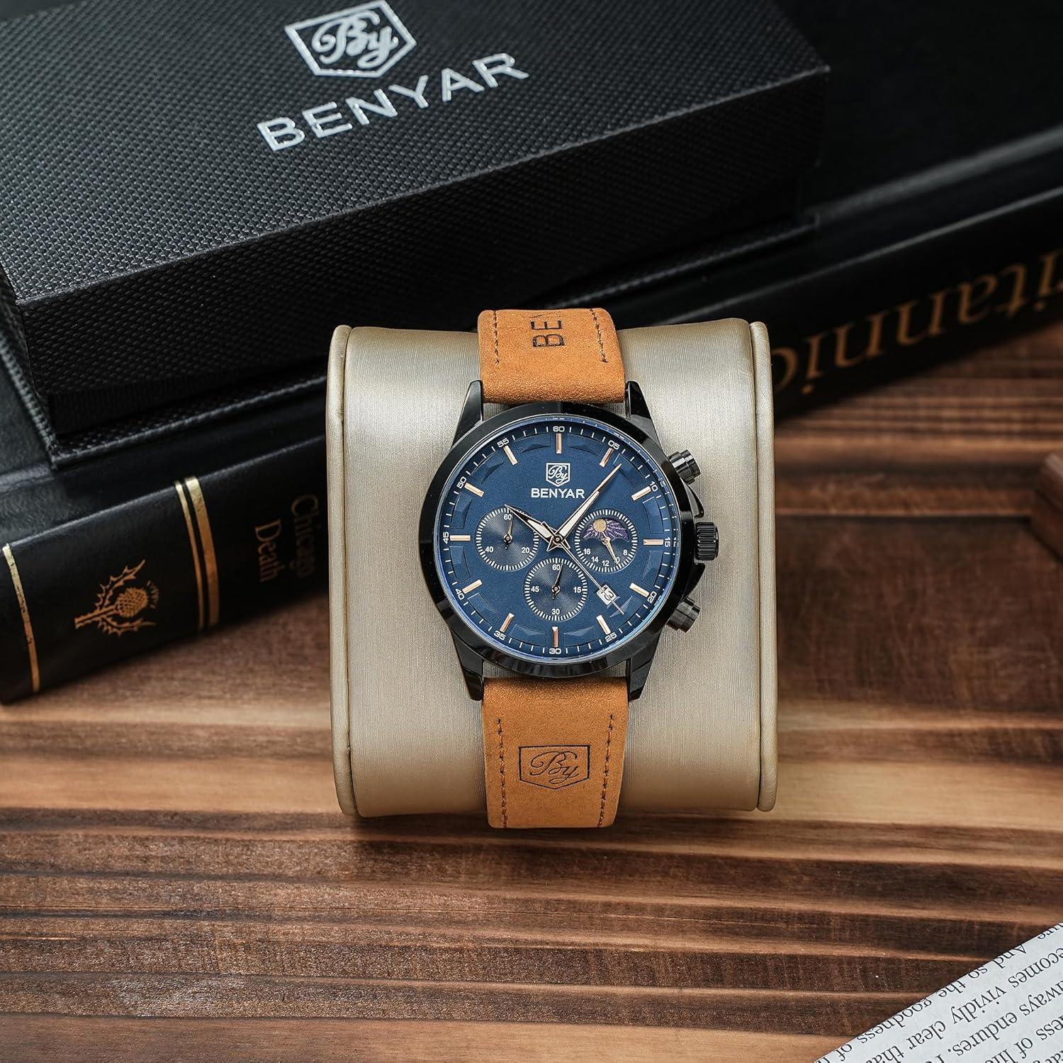 Detalle de BENYAR by Montre Homme Chronographe Étanche Grand Cadran Quartz