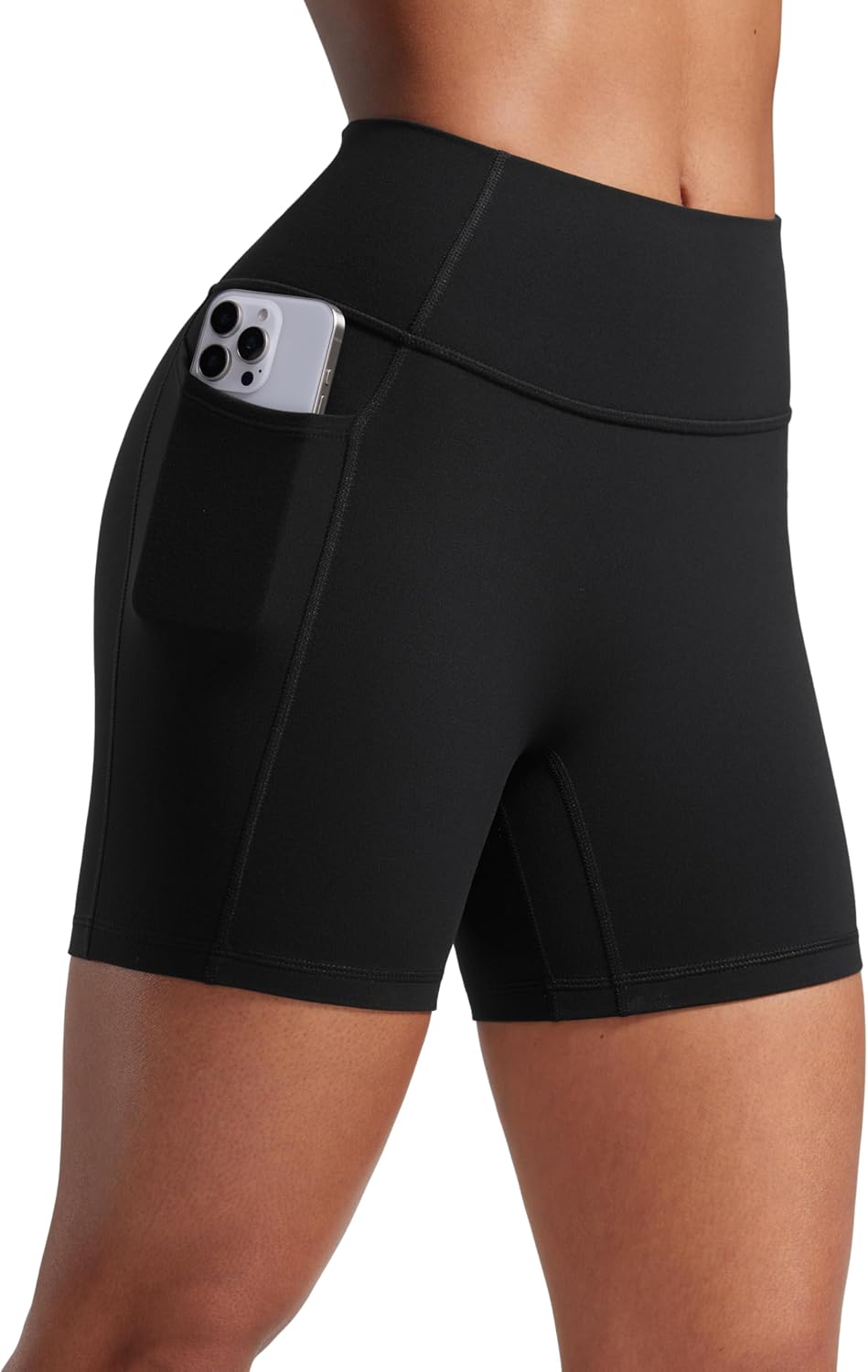 Detalle de CRZ YOGA Donna Butterlift pantaloncini da yoga con sollevamento del sedere e vita alta 13 cm