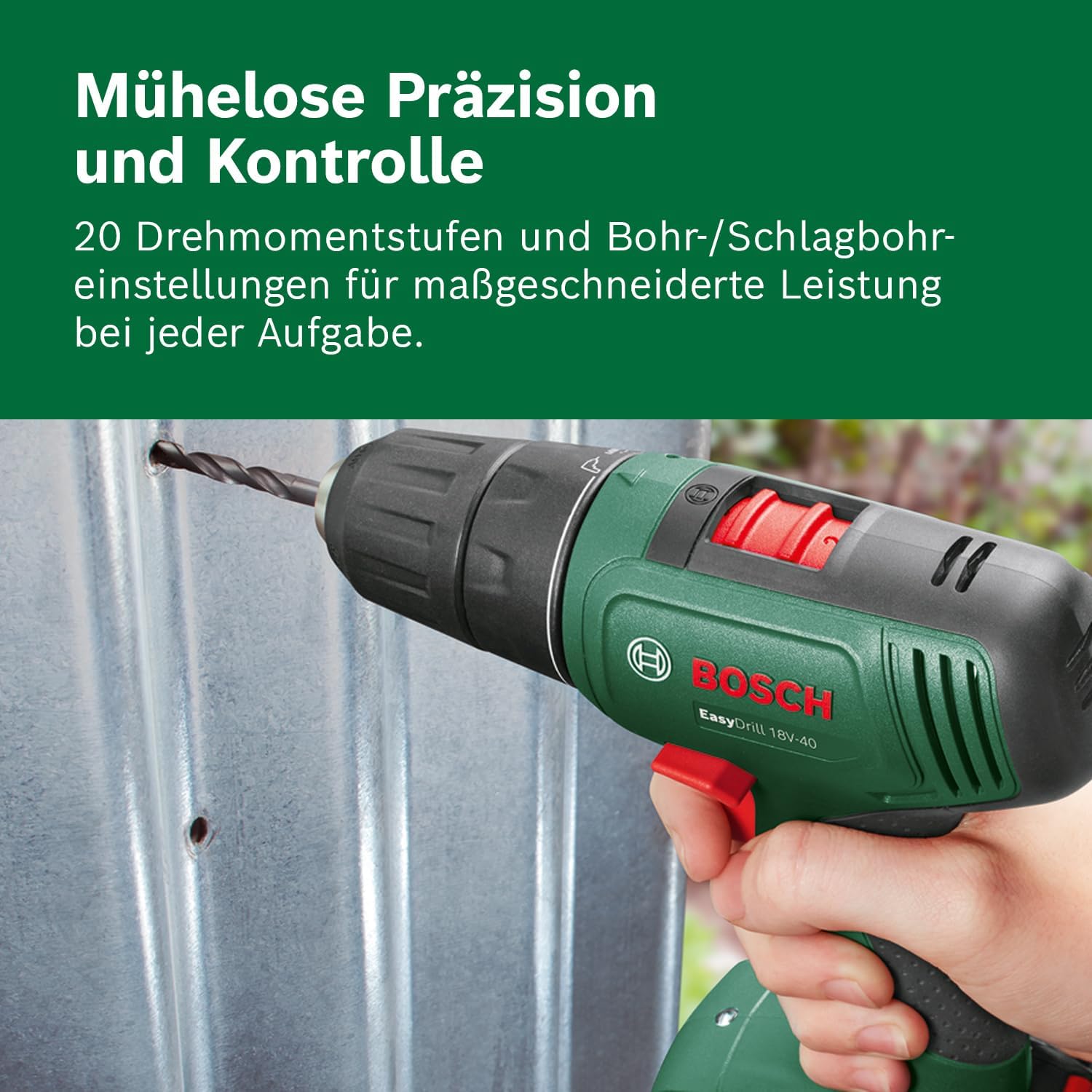 Thumbnail 3 de Bosch Akkuschrauber EasyDrill 18V-40 – Schrauben oder Bohren in Holz, Metall und Kunststoff (mit Koffer)
