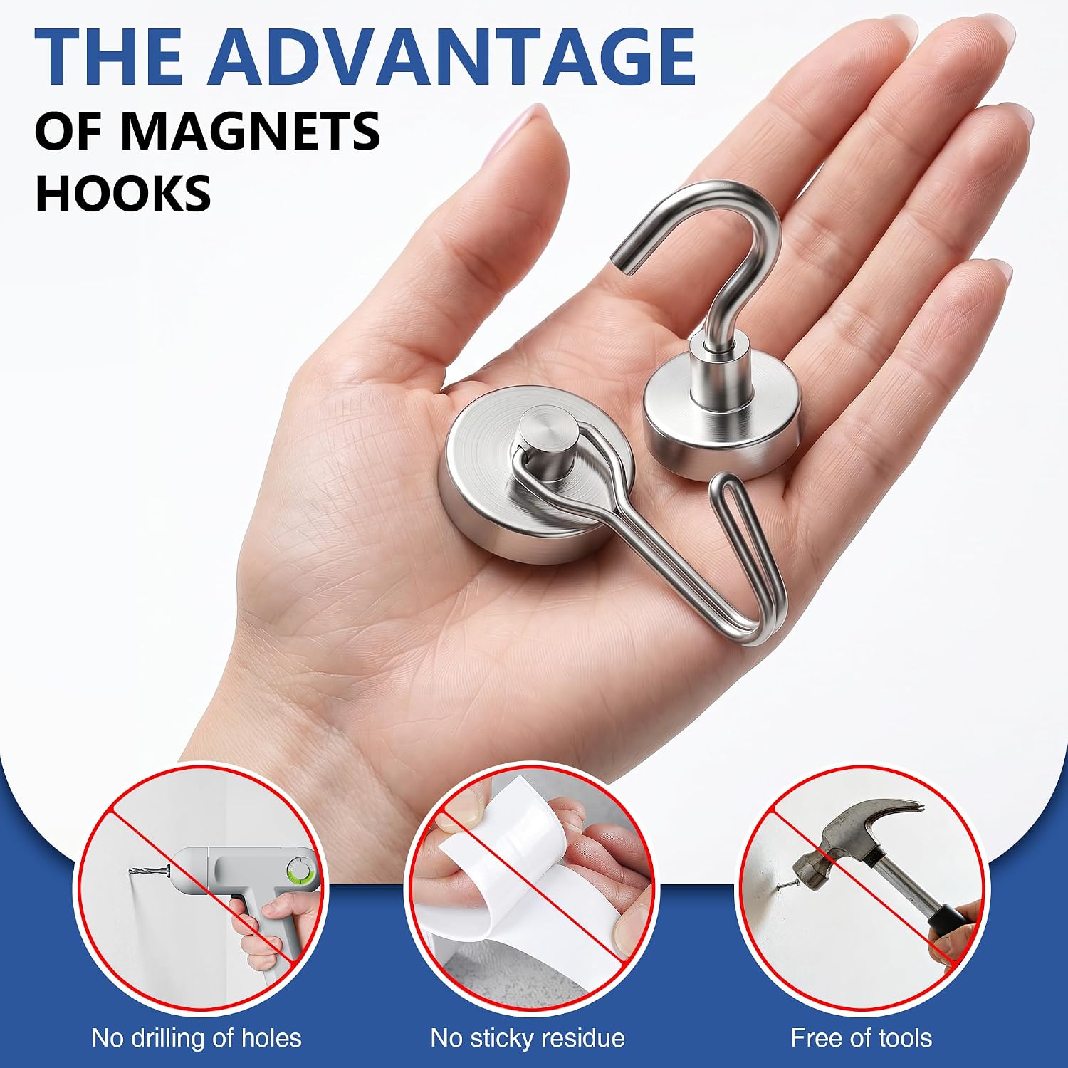 Detalle 1 de Tiergrade Magnetic Hooks, Mixed Sizes