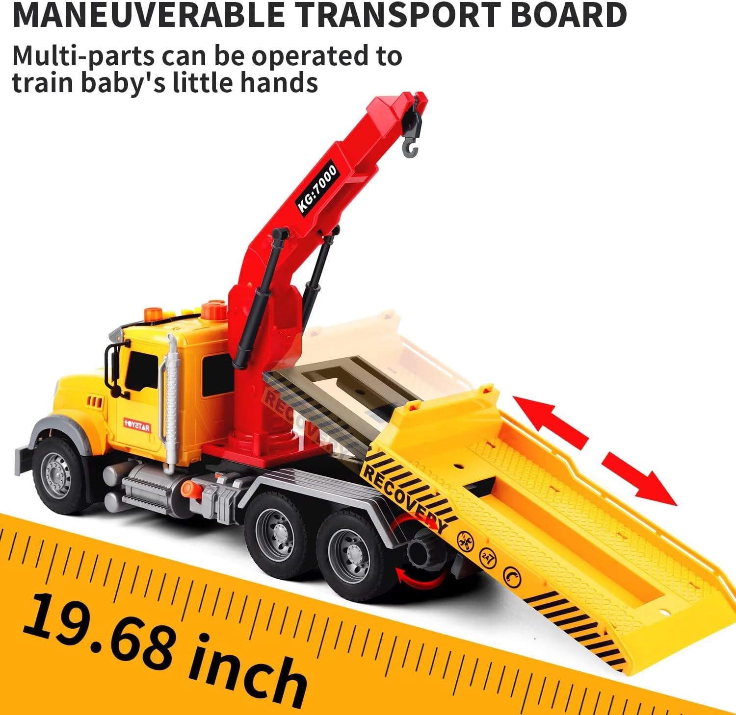 Thumbnail 6 de Dwi Dowellin 15-Inch Friction-Powered Tow Truck with Roadster — Lights, Sounds, and a Fun Rescue Set for Kids 3–7