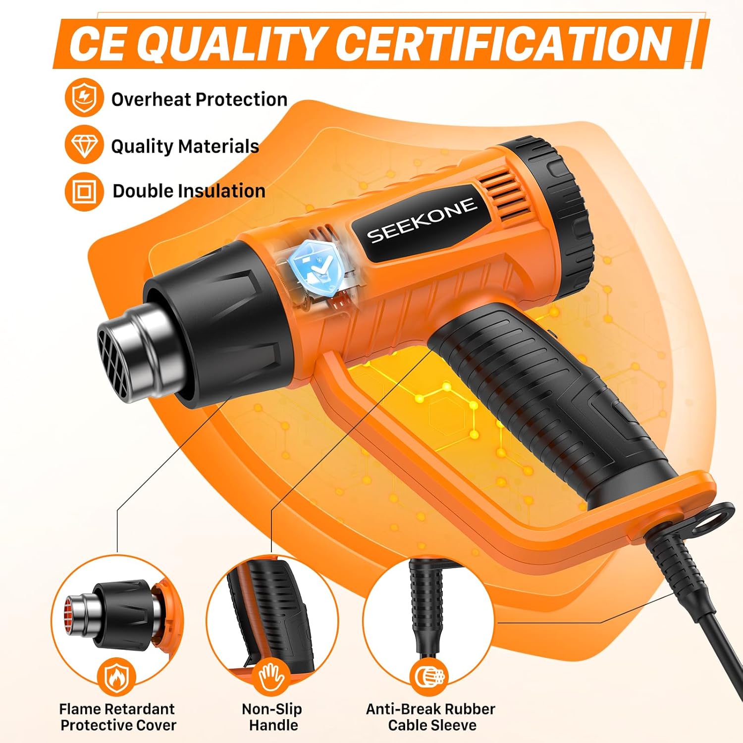 Thumbnail 5 de SEEKONE heat gun 2000W dual temperature