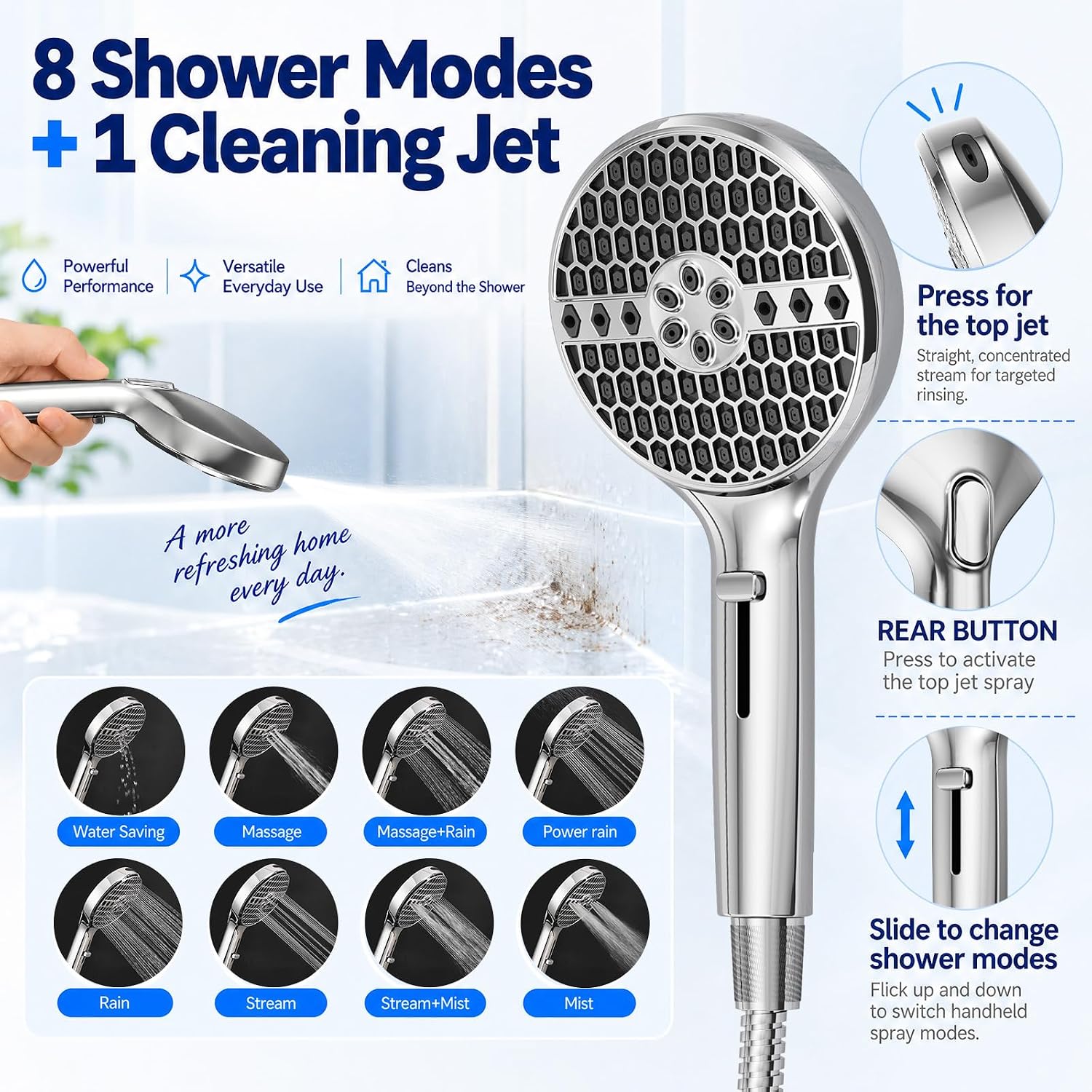Detalle 1 de Veken Filtered Showerhead Set, Chrome