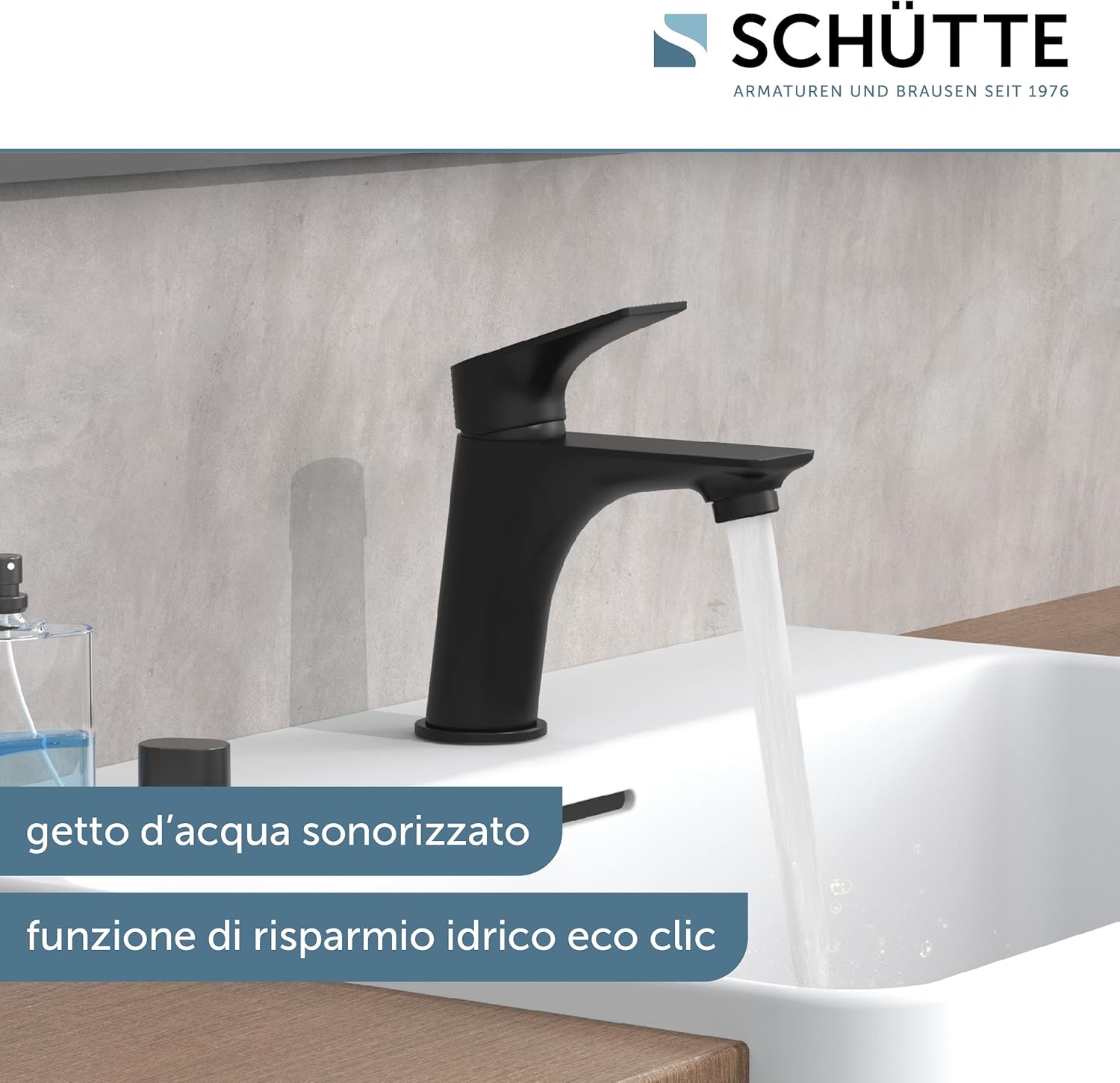 Thumbnail 2 de Schütte BOSTON 33216: Rubinetto da bagno nero opaco per lavabo, design moderno e funzionale