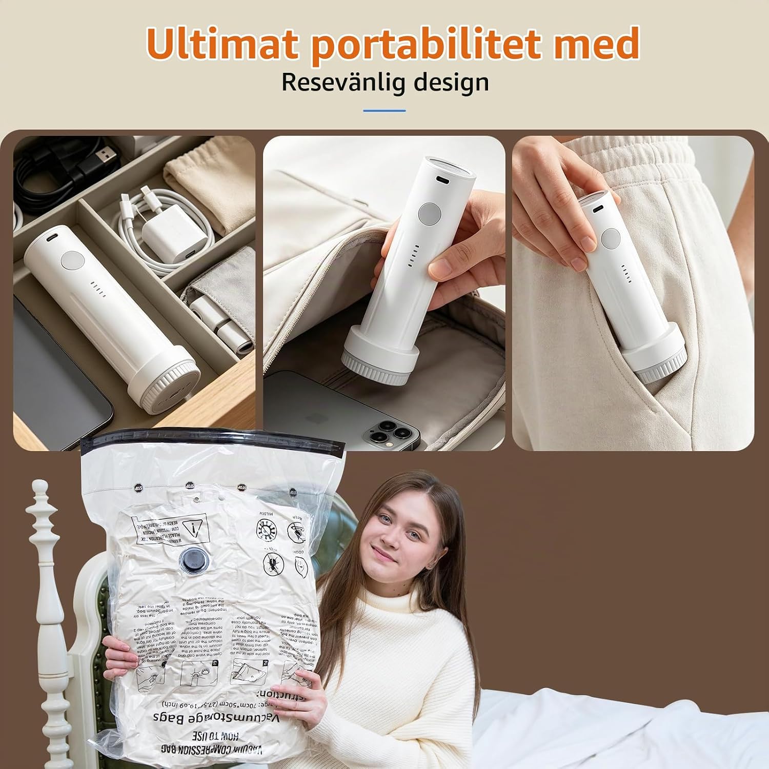 Thumbnail 6 de KEVIAN vakuumpåsar för kläder, 10-pack med sladdlös pump i tre storlekar