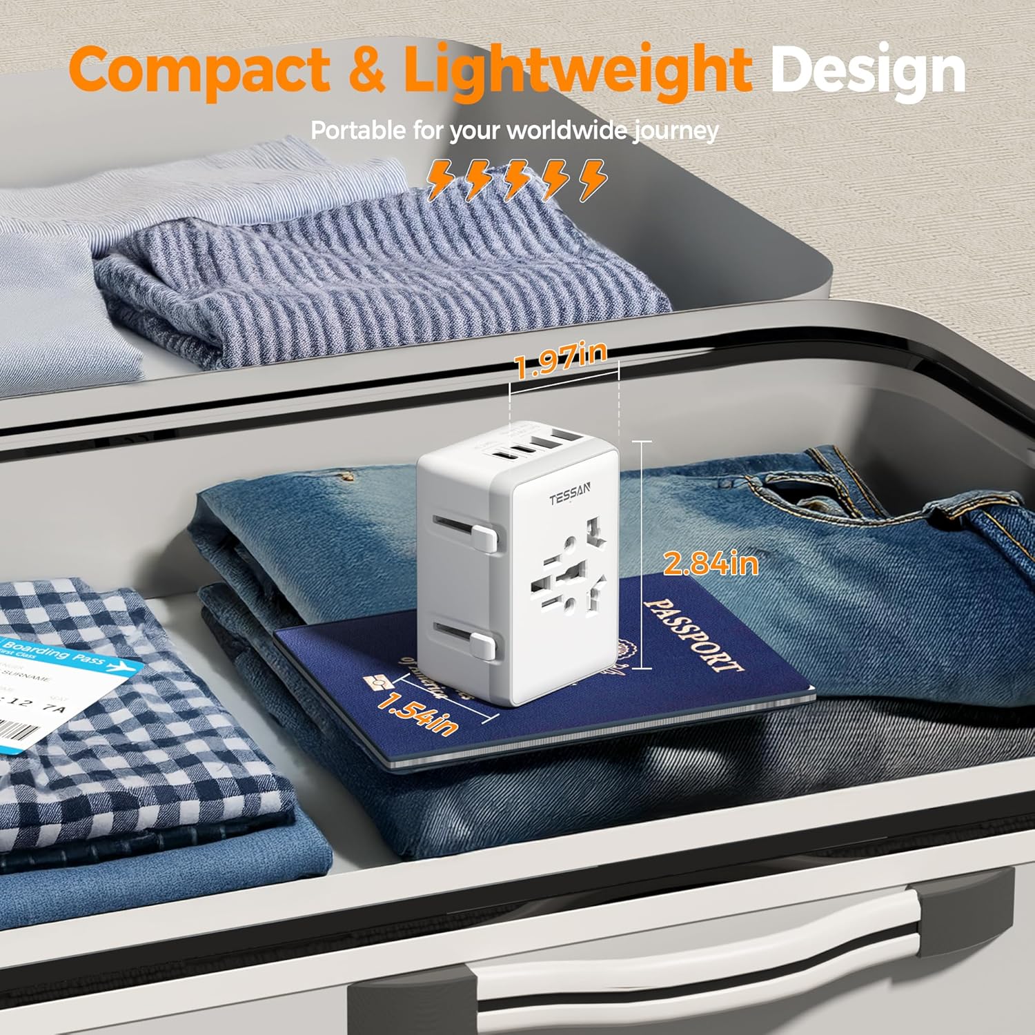 Thumbnail 4 de TESSAN Universal Travel Adapter 2 USB-C, 2 USB-A 🔌