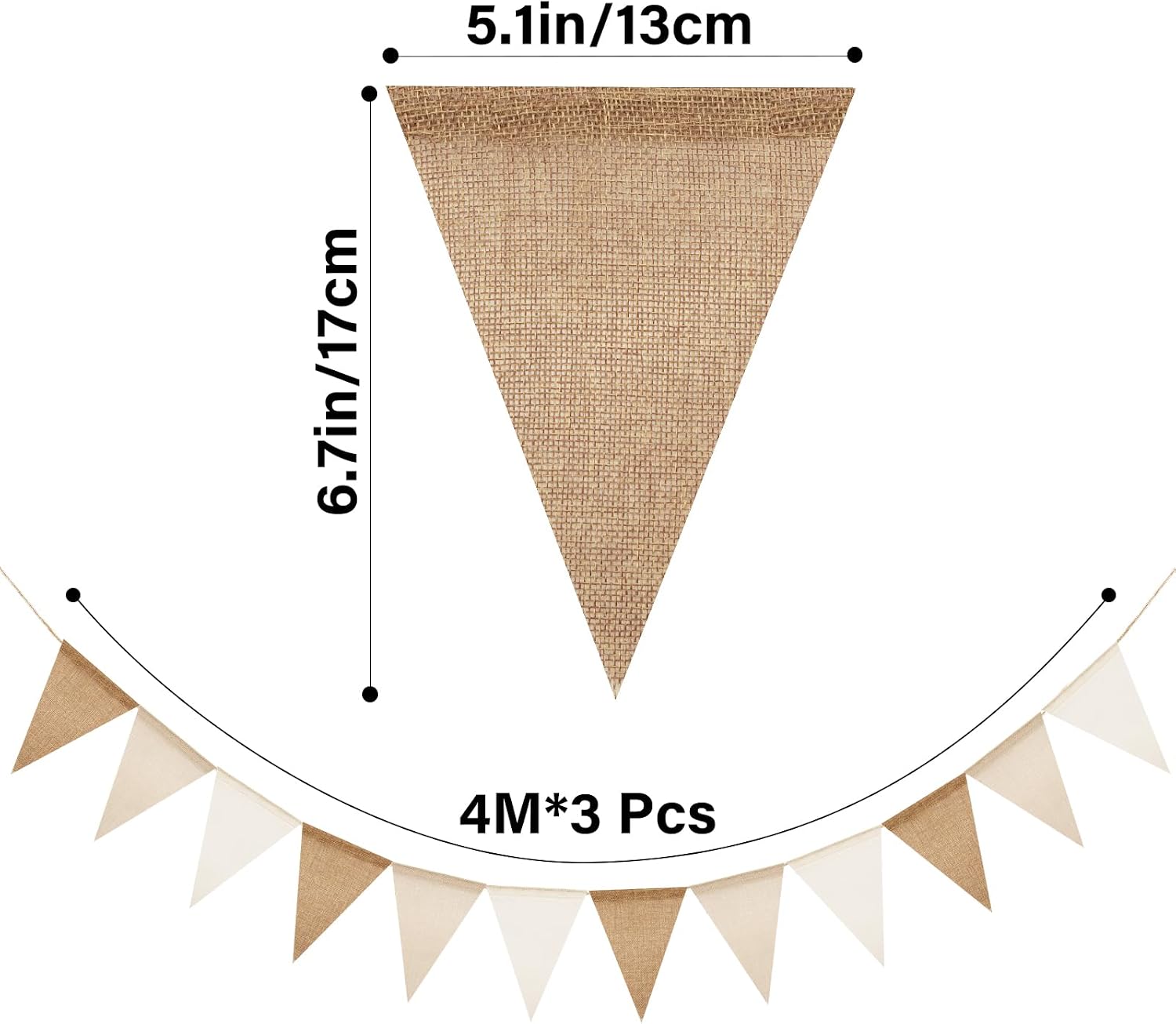 Detalle 2 de G2PLUS G2PLUS 12M Burlap Bunting Banner 12M
