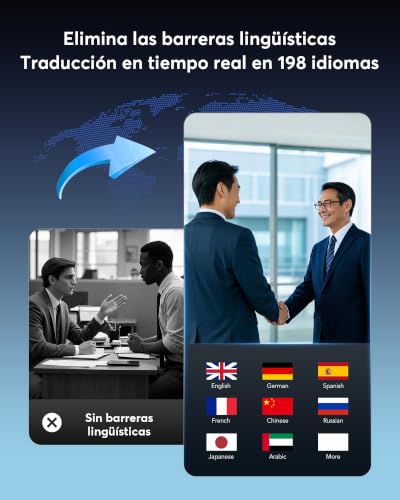 Detalle de Xoruezls AI Auriculares Traductor en Tiempo Real con Pantalla LCD (198 idiomas)