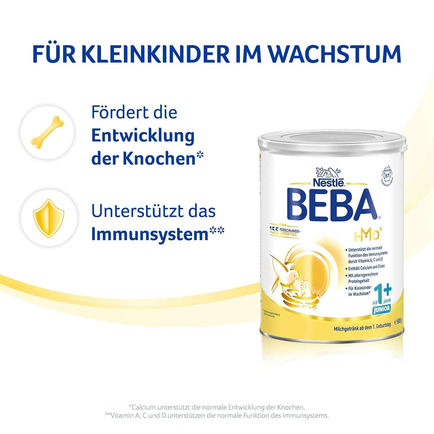 Detalle 2 de BEBA Junior 1+ Milchgetränk ab dem 1. Geburtstag – 3 x 800 g