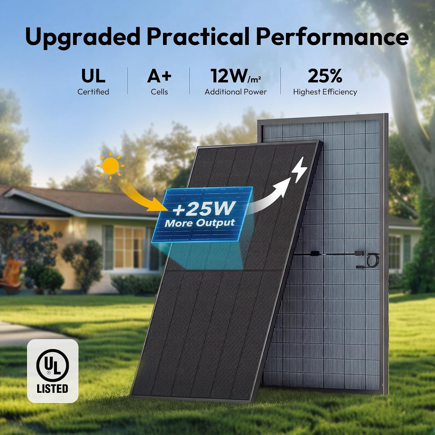 Thumbnail 1 de JJN JJN-SP-425W-N-1 425W Bifacial N-Type Rigid Solar Panel, 25% Efficient