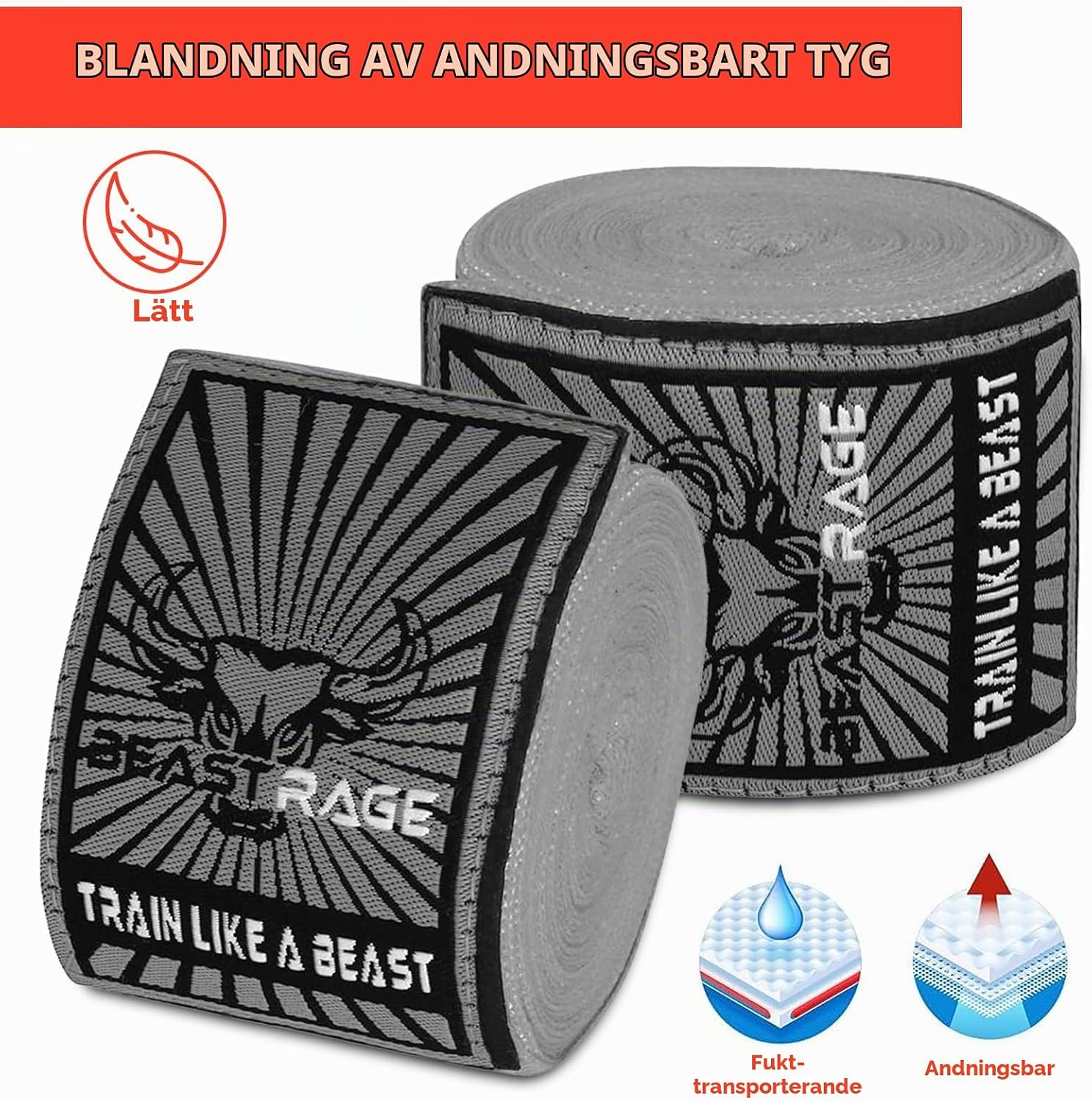 Thumbnail 6 de BEAST RAGE UZ2 boxningslindor, 4,5 meter med kardborre