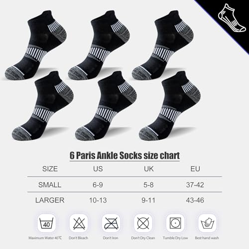 Thumbnail 6 de Niorasen Chaussettes de Sport Homme, 6 Paires – Courtes et Rembourrées