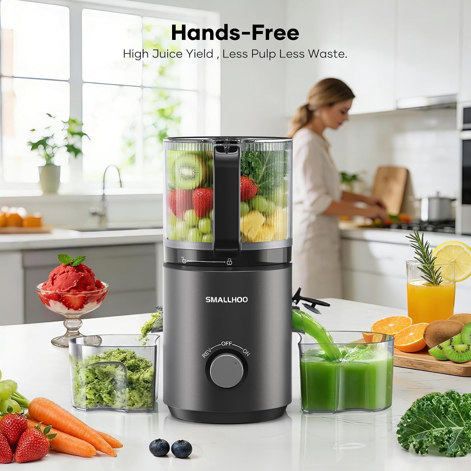 Thumbnail 4 de 3-in-1 Juicer Machines: Cold Press Juicer with 7" Ultra-Wide Chute and 120oz Hopper