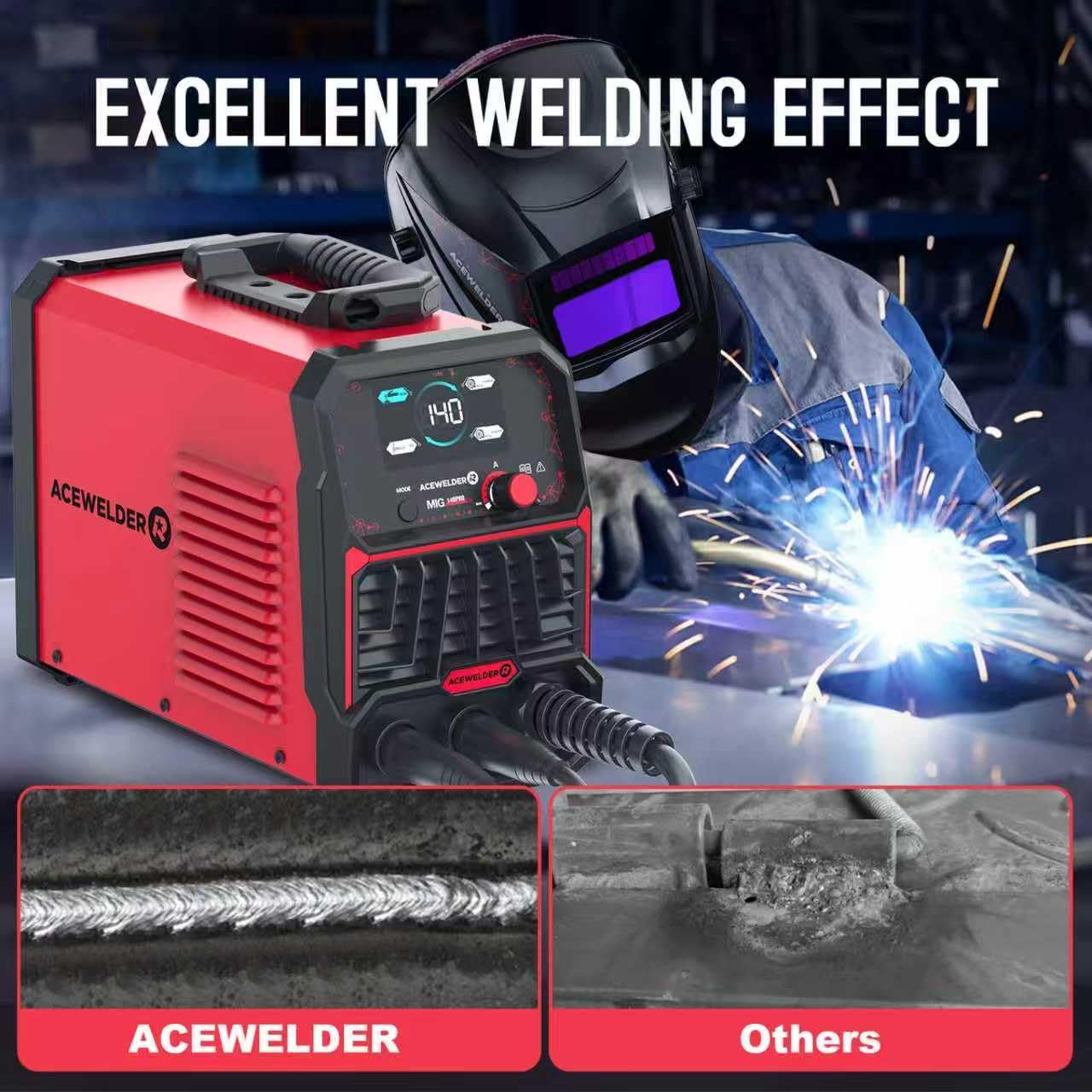 Thumbnail 6 de ACEWELDER 140A MIG Welder: 3-in-1 Flux Core, MIG/LIFT TIG/Stick for 110V Portable DIY