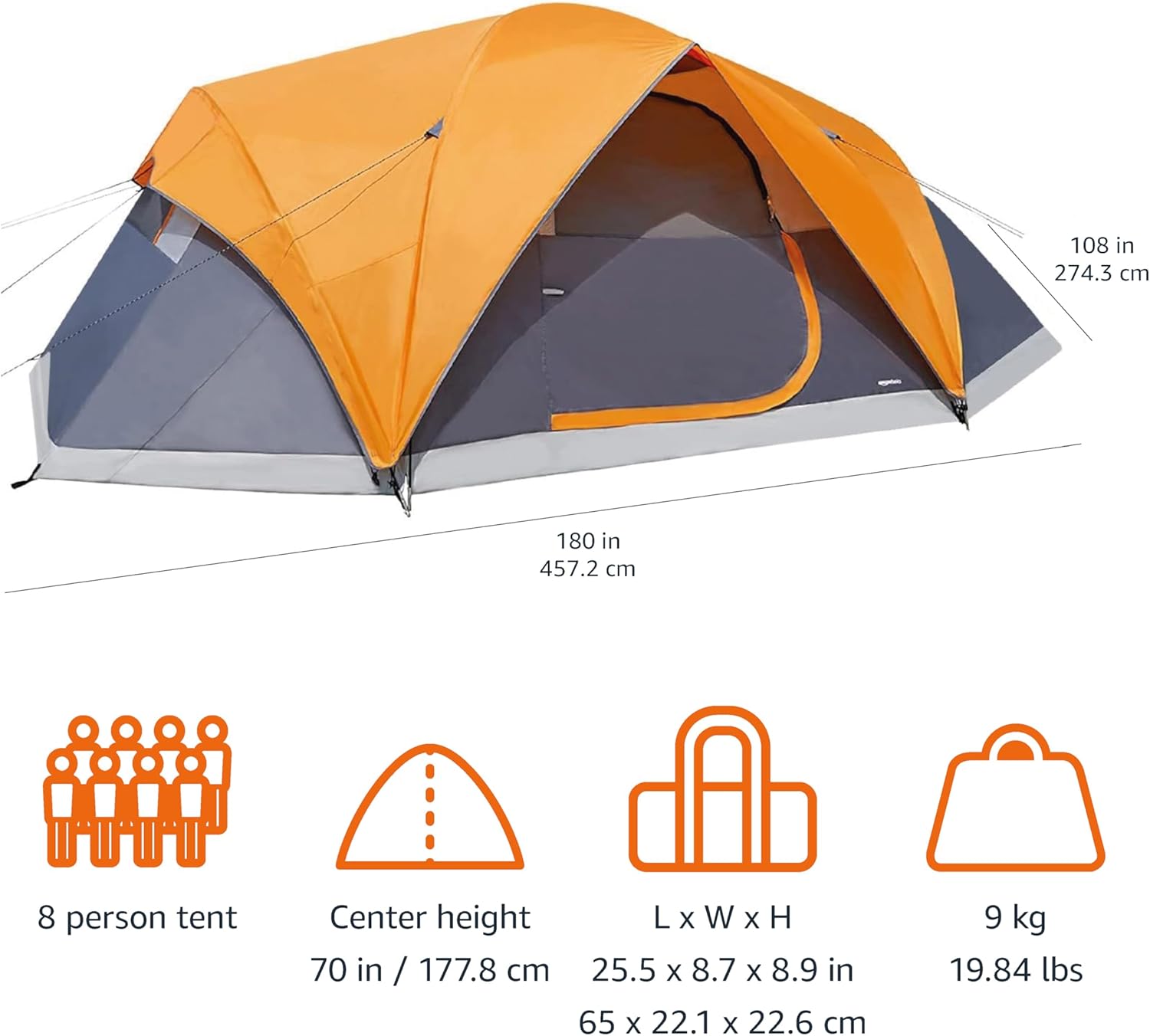 Detalle de Amazon Basics Dome Camp Tent for 3-Season Use