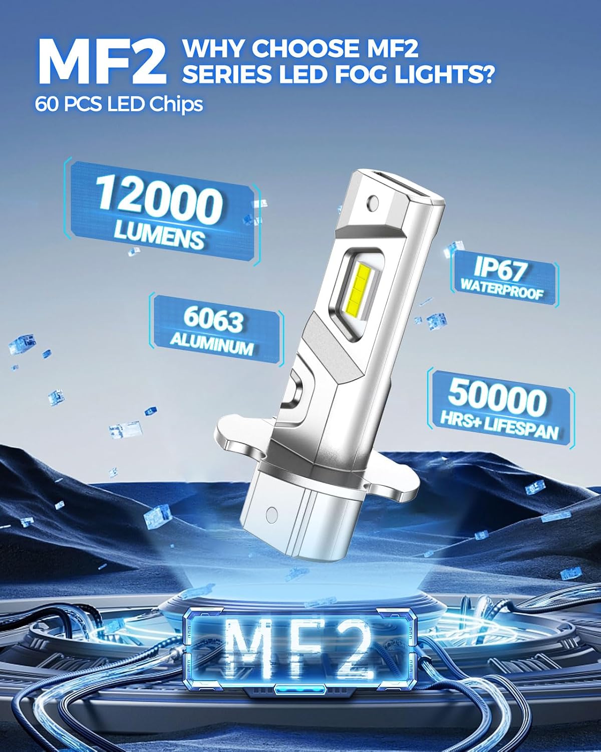 Thumbnail 5 de Marsauto H3 Fog Light Bulb (Pack of 2) – 6500K Plug & Play, IP67 Waterproof, Can-Bus Ready