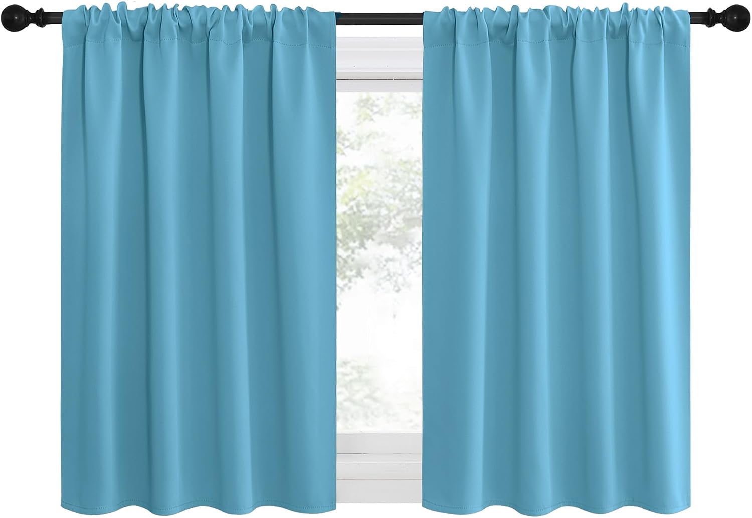 Detalle de NICETOWN Blackout Kitchen Curtains 34-Inch Wide