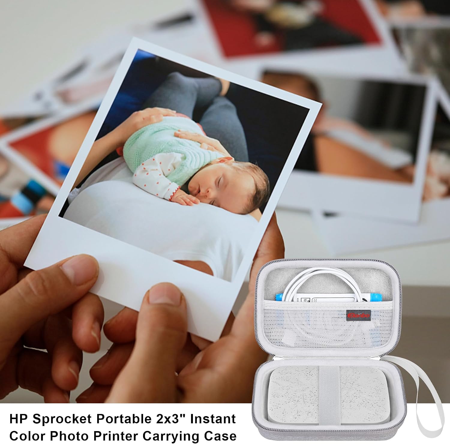 Thumbnail 6 de Elonbo carrying case for HP Sprocket 2x3 portable instant photo printer (grey)