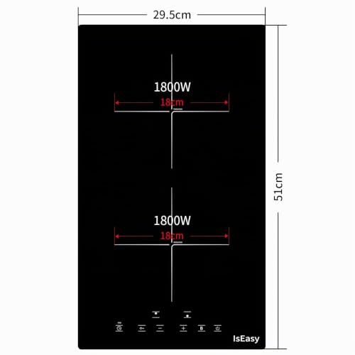 Detalle de Plaque à induction IsEasy – 2 zones, 3400 W, commandes tactiles, Boost, 220-240 V