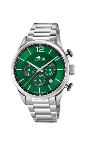 Detalle de LOTUS Reloj Hombre Analógico de Acero Inoxidable 316L Plateado