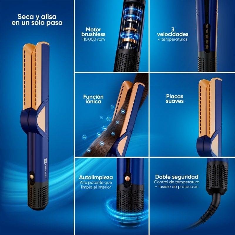 Thumbnail 3 de Origial Care&Beauty Iron Air Blue: plancha de pelo con aire para secado y alisado en un solo paso