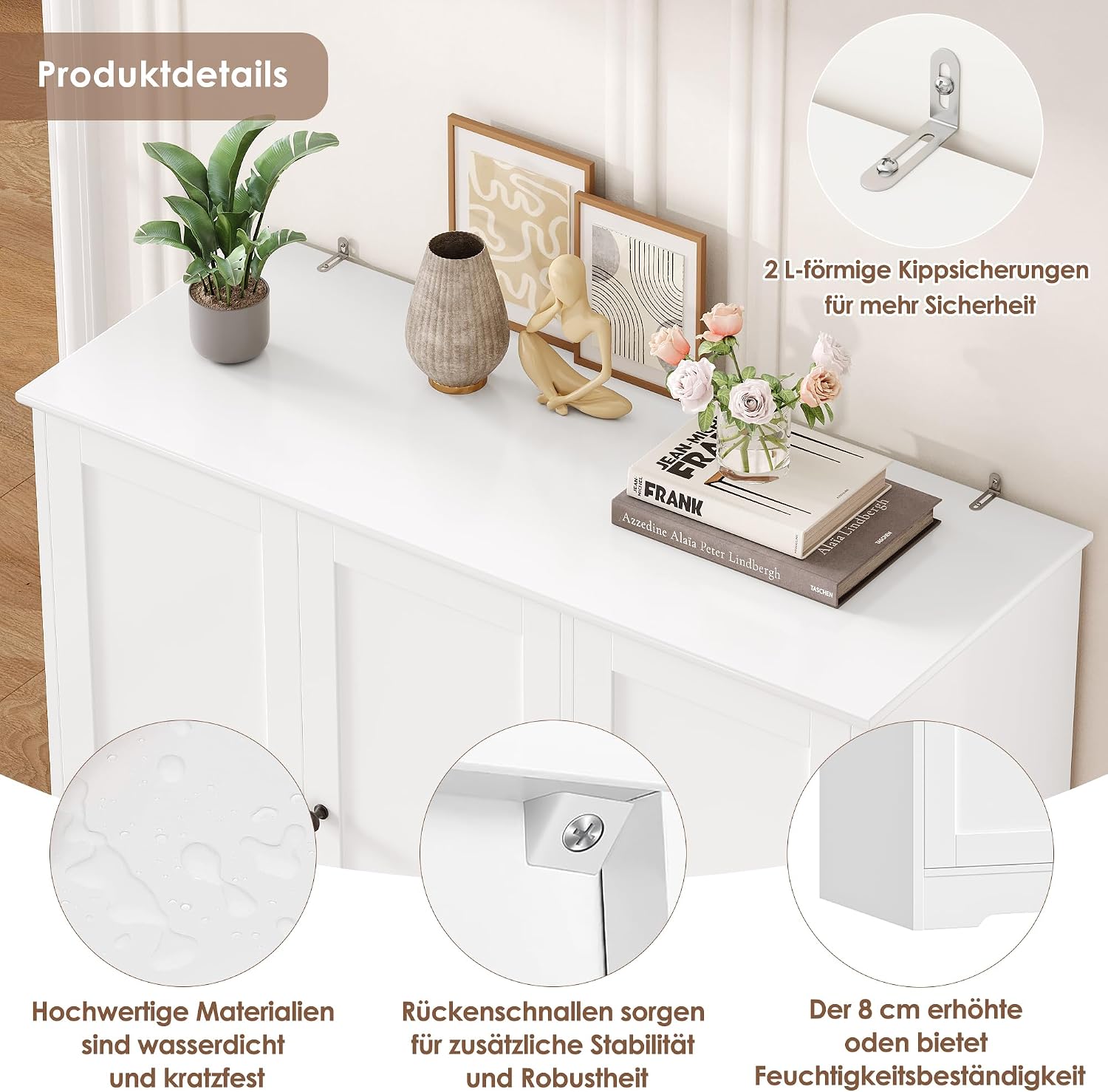 Detalle 1 de FirFurd P730 Kitchen Storage Cabinet, 6 Doors, Adjustable Shelves, White