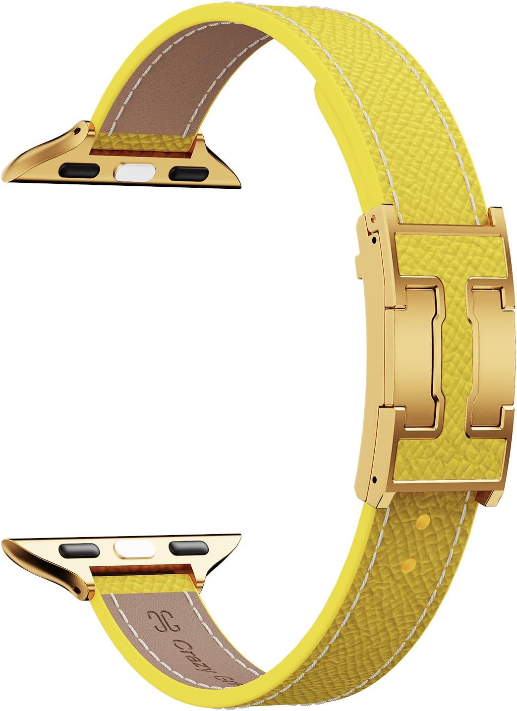 Detalle 2 de CrazyGrass Slim Leather Apple Watch Band with H-Shaped Magnetic Clasp