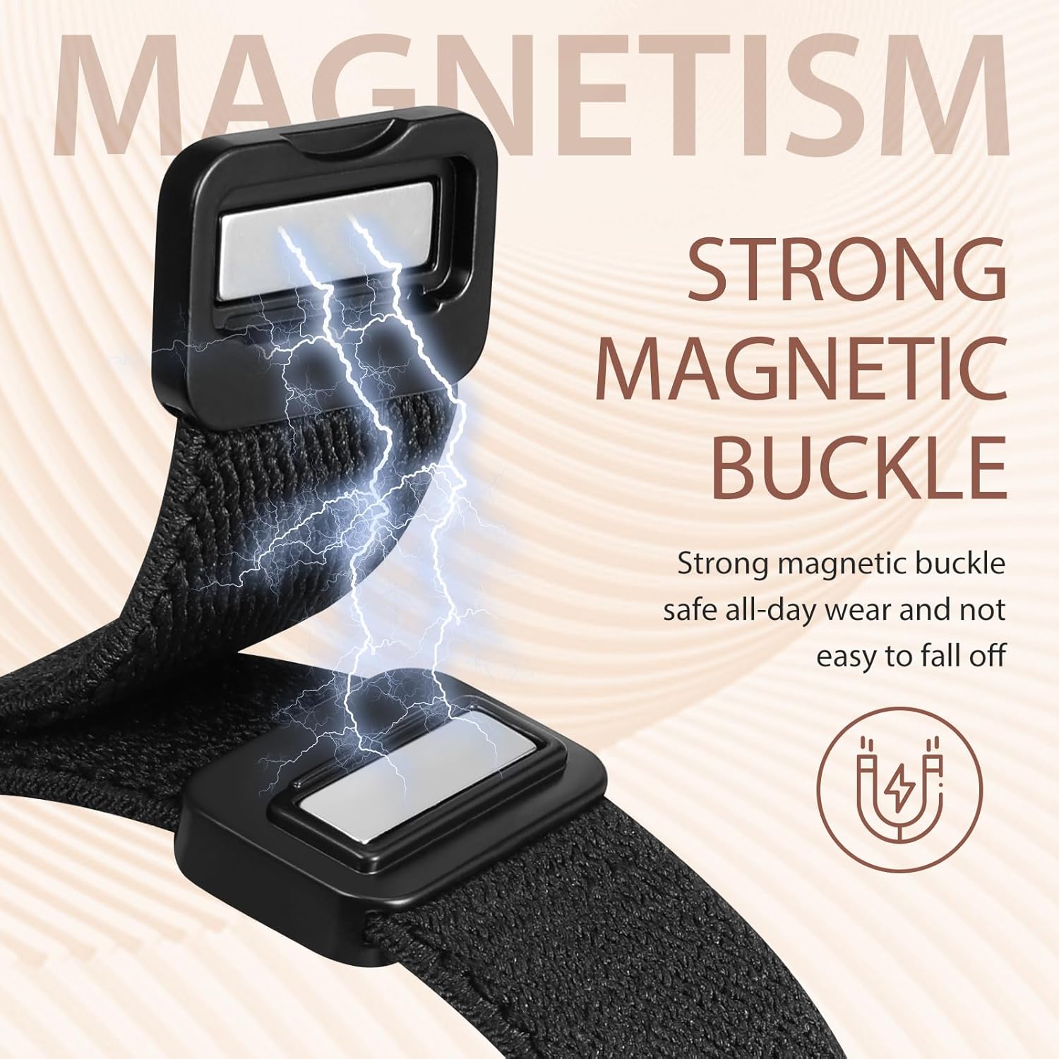 Detalle de Minyee Magnetic Stretchy Band for Apple Watch (38–49mm) with Celtic Knot Clasp