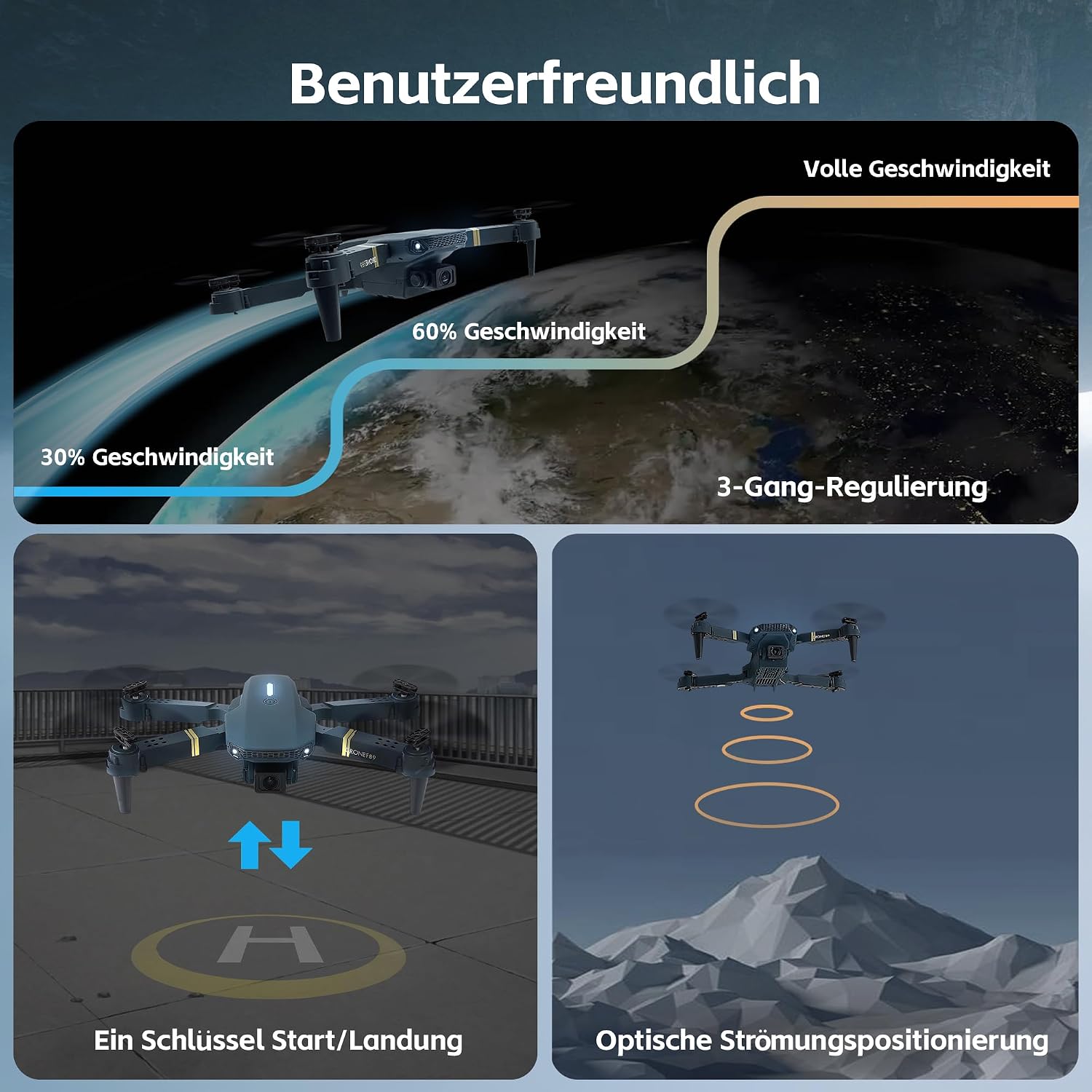 Thumbnail 6 de CHUBORY X10 PRO – GPS-Drohne mit 4K UHD Kamera, 90 Min. Flugzeit, 1000 m Reichweite, faltbares RC-Quadcopter für Anfänger