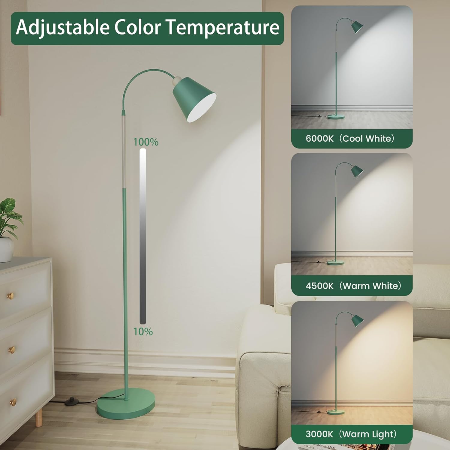 Thumbnail 2 de SIBRILLE Lampada da Terra E27 dimmerabile con telecomando, 168 cm e 3 temperature 3000K-6000K