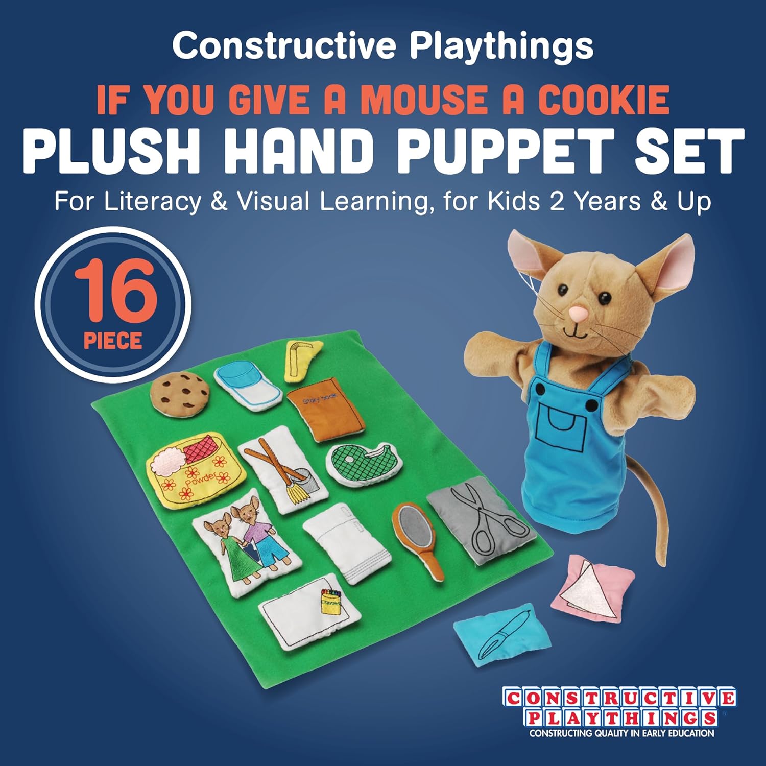 Detalle 2 de Constructive Playthings If You Give a Mouse a Cookie puppet set 16 pieces