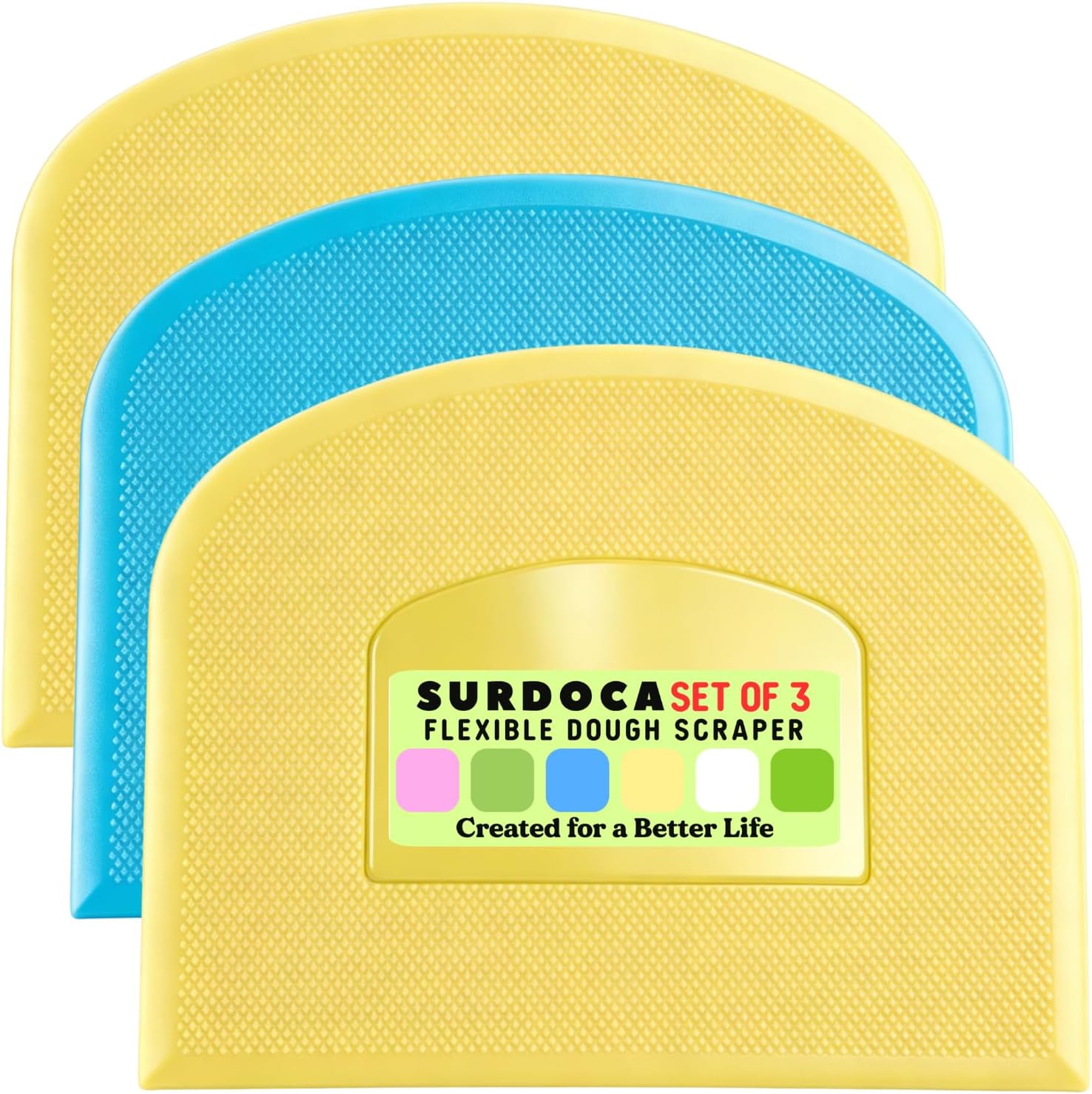 Thumbnail 6 de SURDOCA Flexible Dough Scraper Bench Scraper (3 pack) – 7.1 x 4.9 in, BPA-free PE plastic