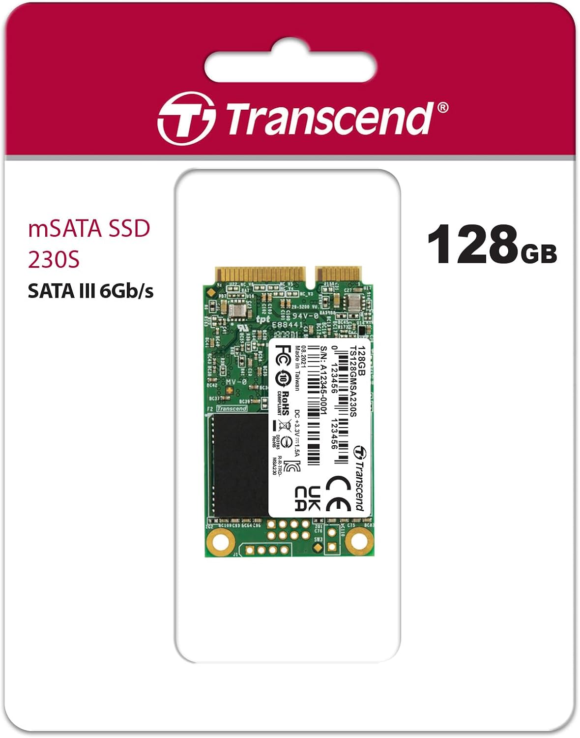 Detalle de トランセンドジャパン 230S Series TS128GMSA230S mSATA SSD 128GB・SATA III 6Gb/s