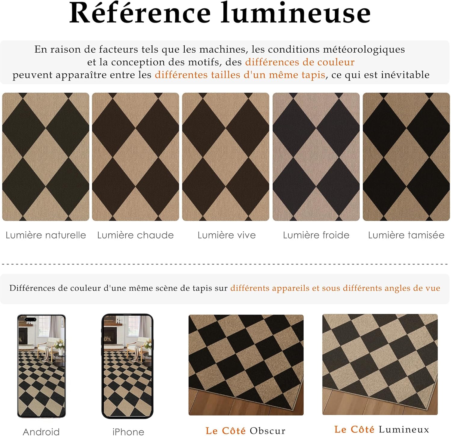 Thumbnail 1 de Tapis d’extérieur PureCozy Easy Jute 200 x 300 cm antidérapant, lavable, aspect jute marron et noir