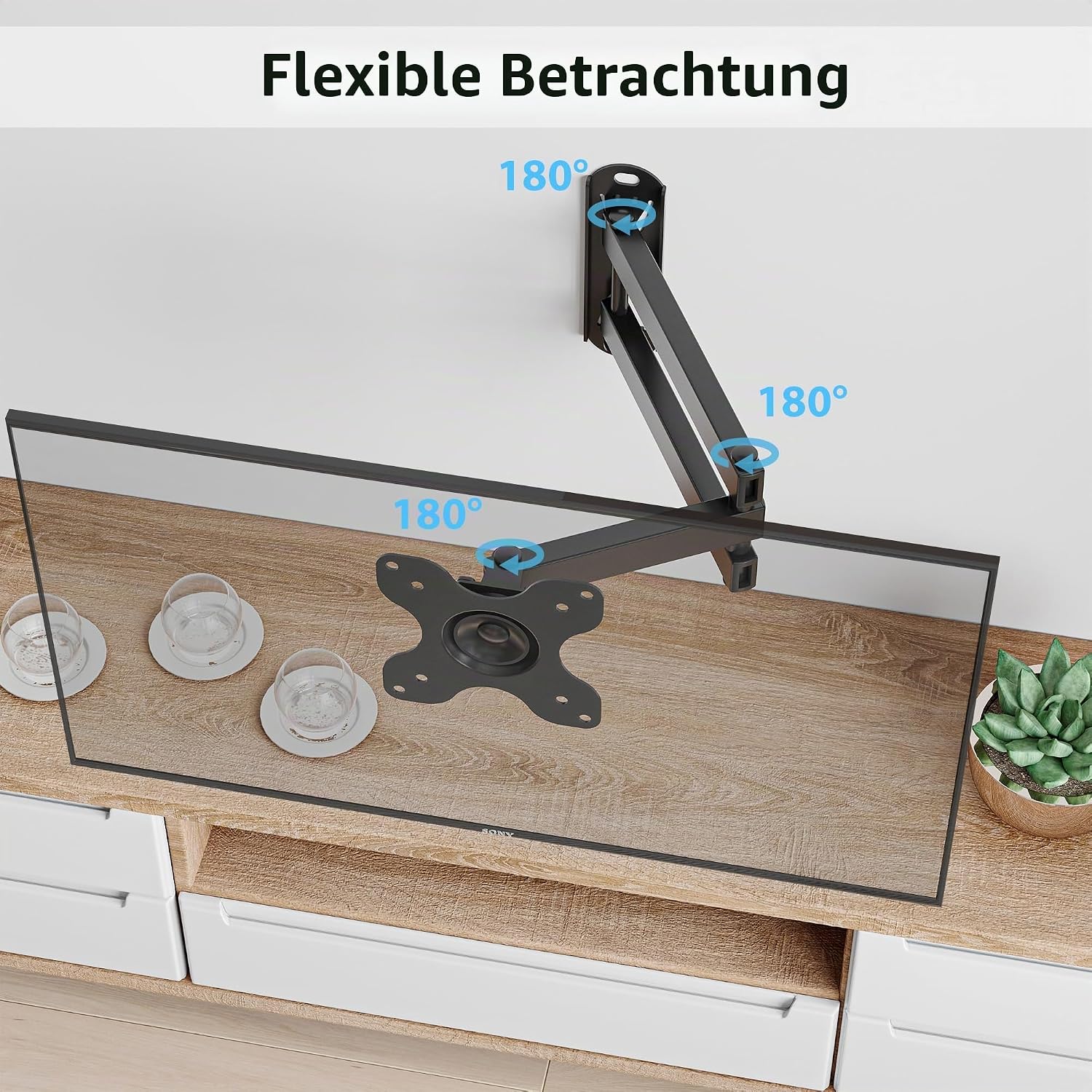 Thumbnail 2 de BONTEC Monitor Wandhalterung 13–30 Zoll, schwenkbar