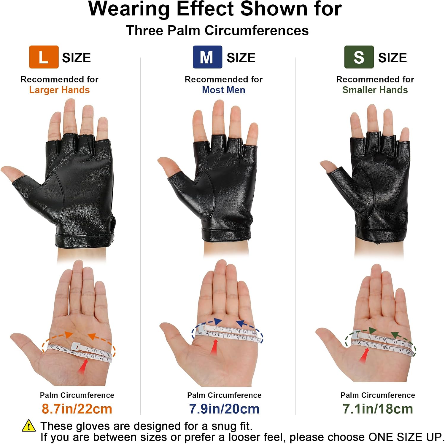 Detalle de Wepop Fingerless Driving Gloves, PU Faux Leather Half-Finger Touchscreen Gloves